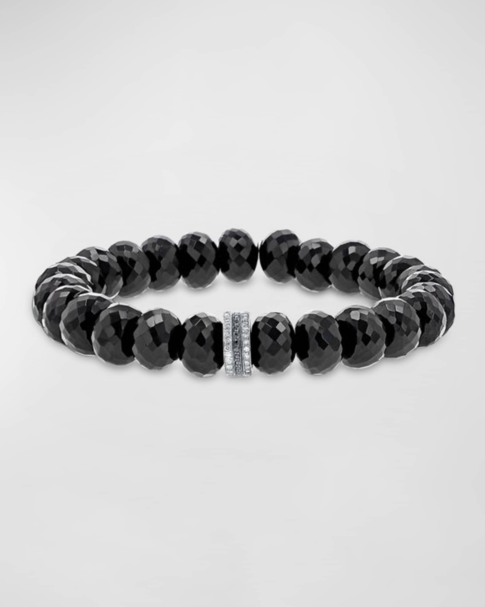Spinel Beaded Bracelet with Black and White Diamonds 0