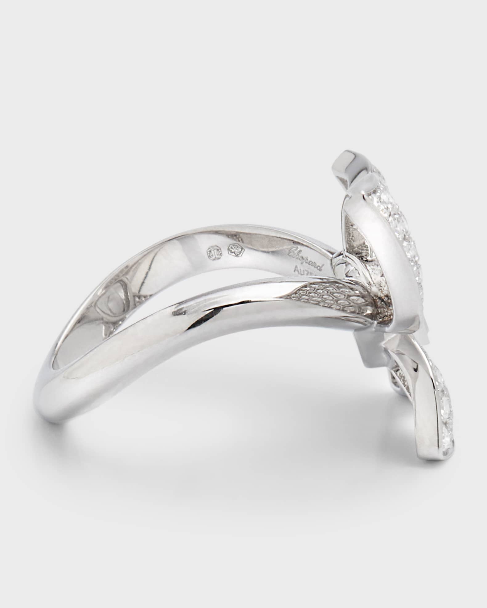 Chopard Happy Butterfly 18K White Gold Diamond Ring | Neiman Marcus