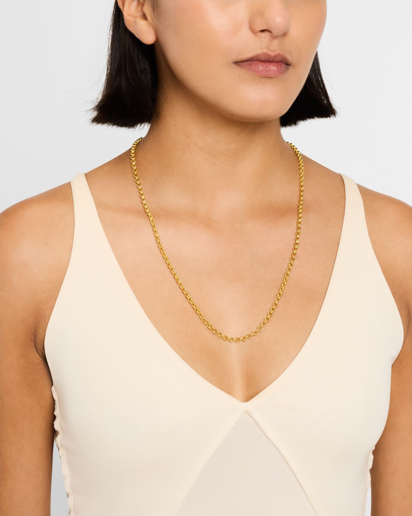 19K Tiny Venezia Link Necklace with Toggle, 31" 1