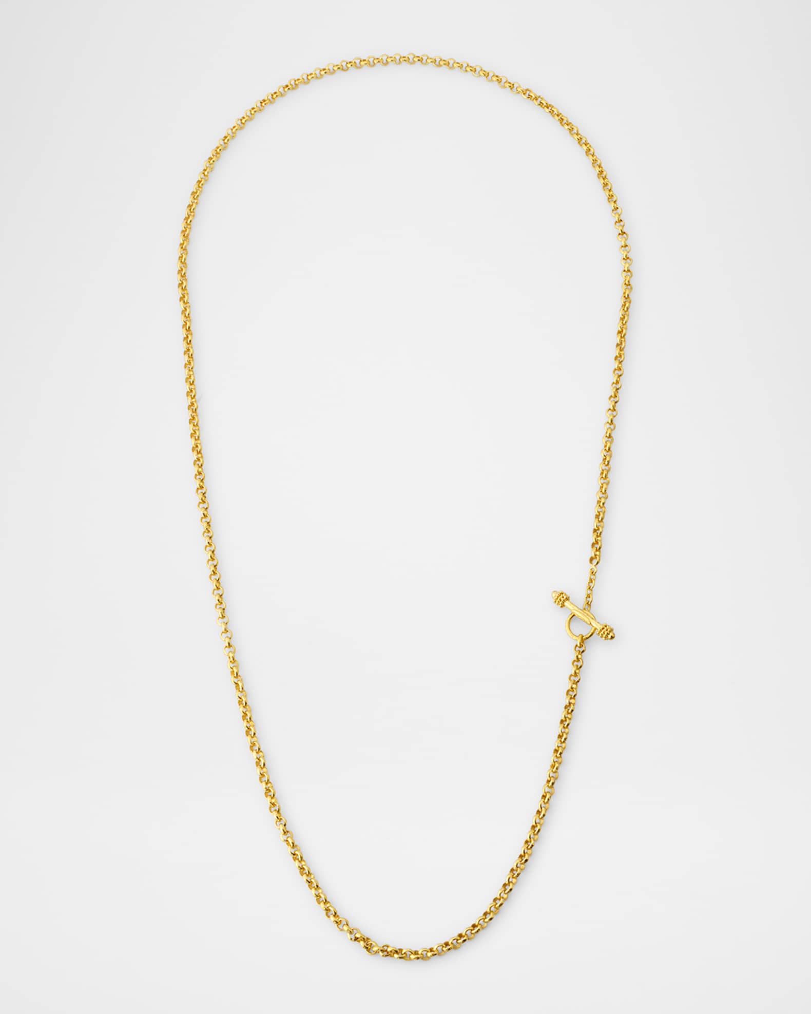 19K Tiny Venezia Link Necklace with Toggle, 31" 0