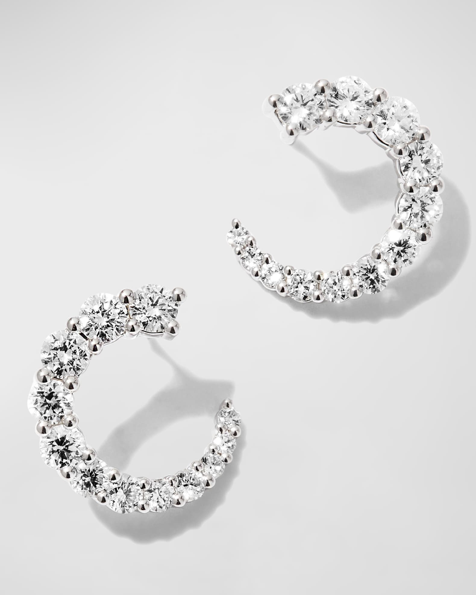 White Gold Graduating Diamond Earrings, 0.70-0.78tcw 0