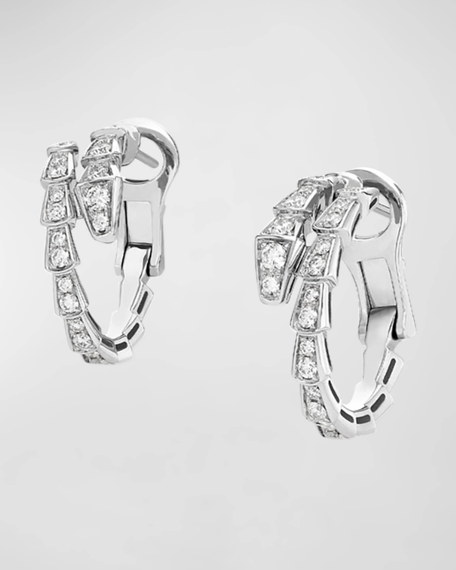 Serpenti Viper Earrings in White Gold and Diamonds 0