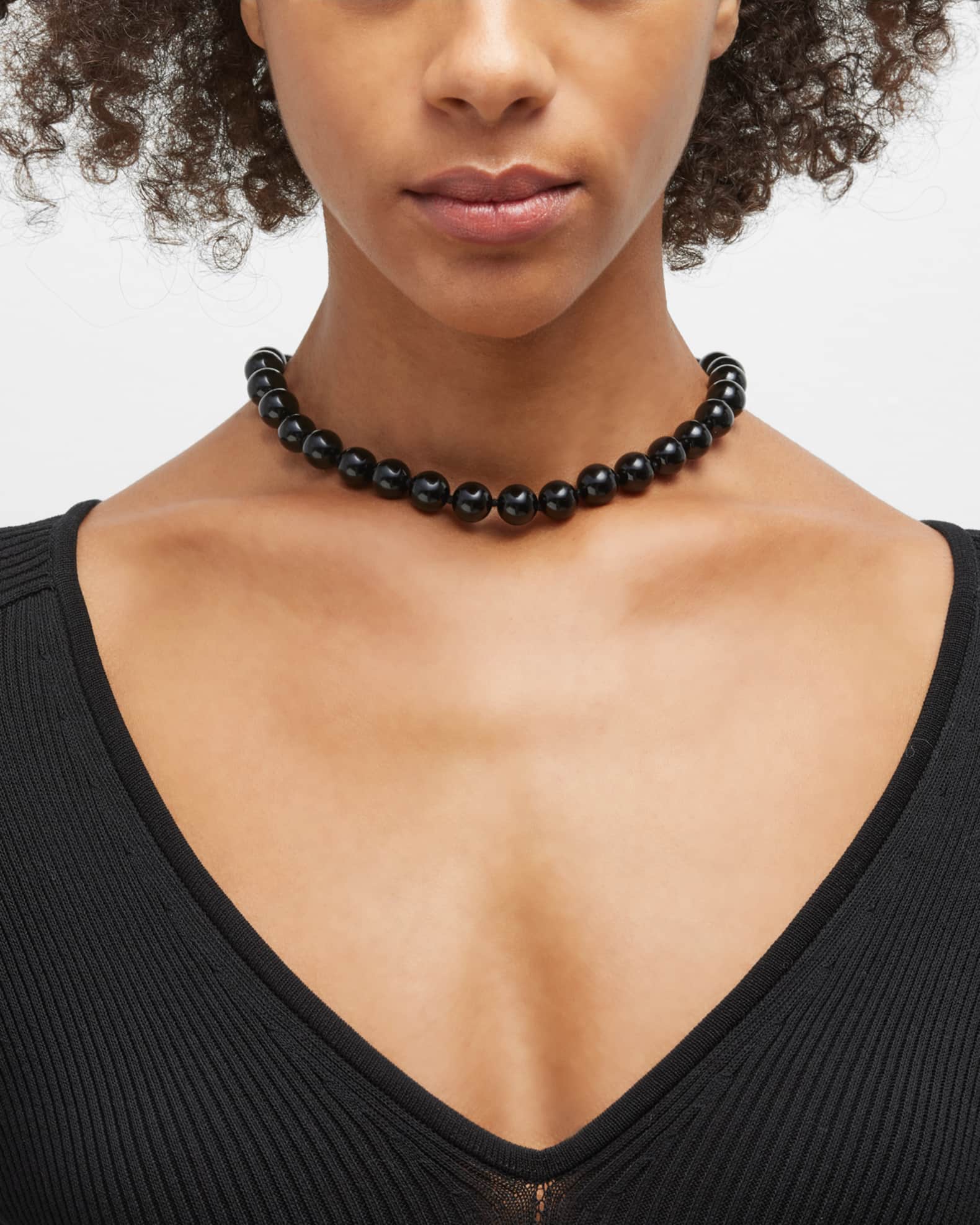 19K Black Onyx Cassandra Clasp Necklace 1