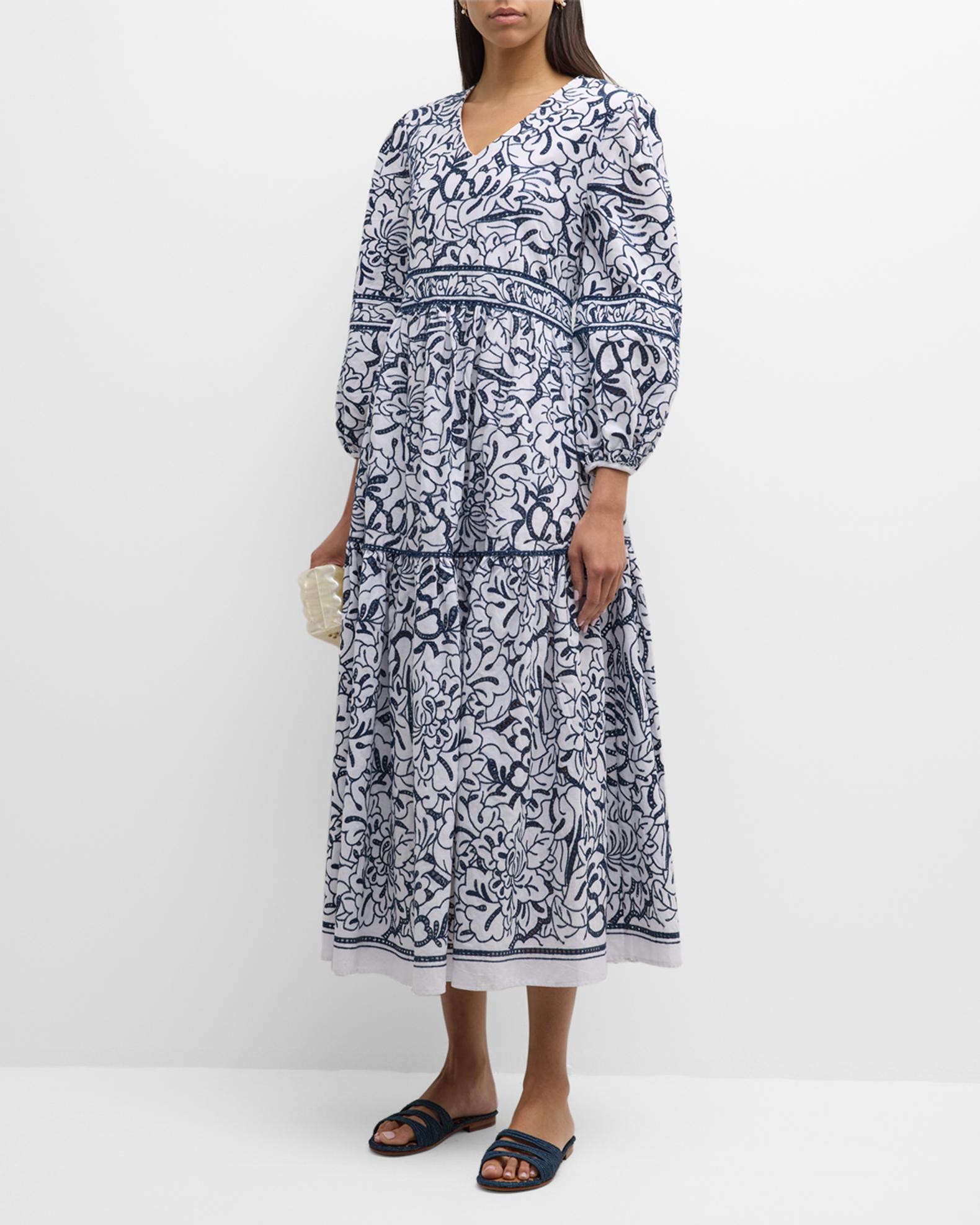 Myra Eyelet Embroidered Midi Dress