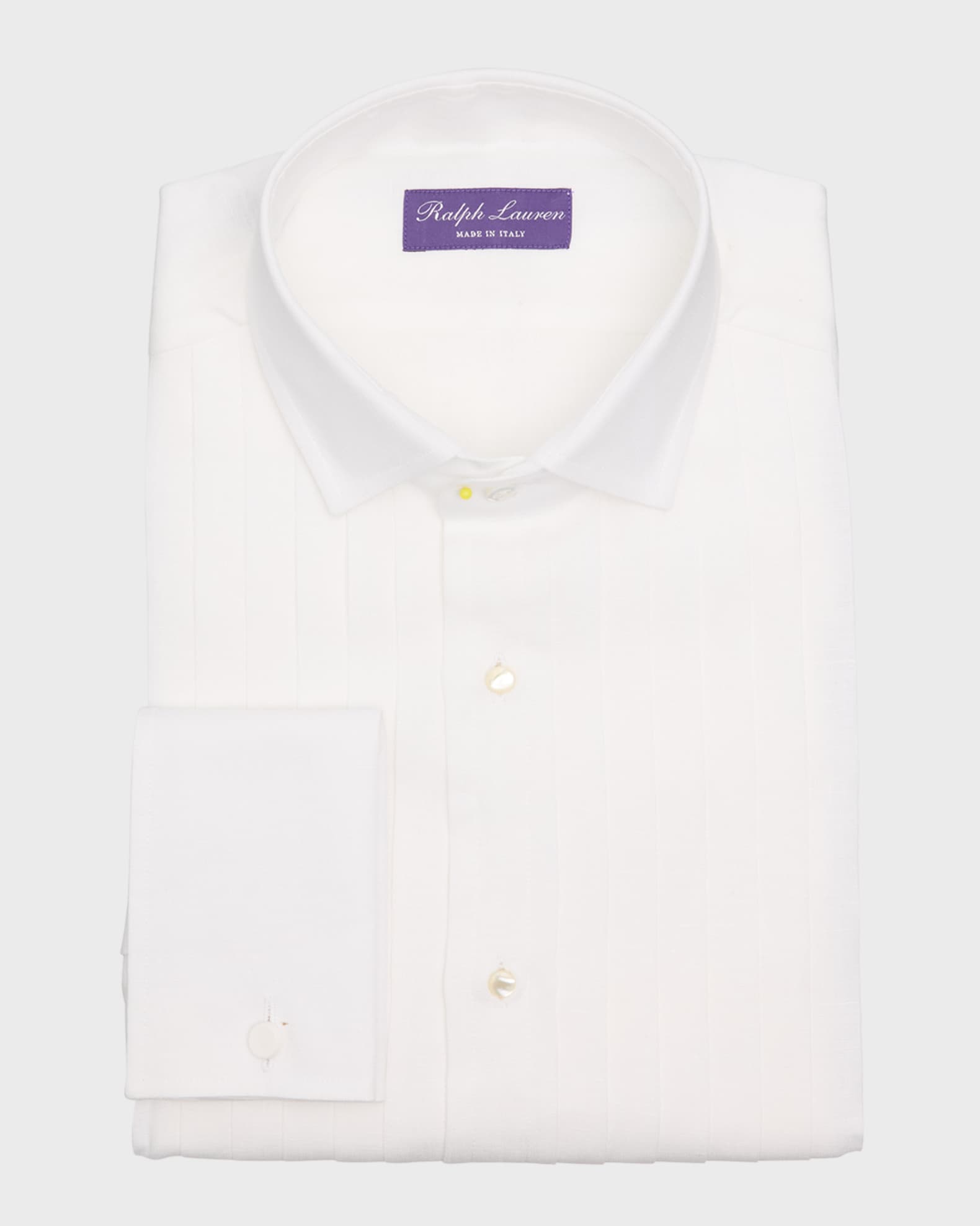 Ralph Lauren Purple Label Men's Linen French Cuff Tuxedo Shirt