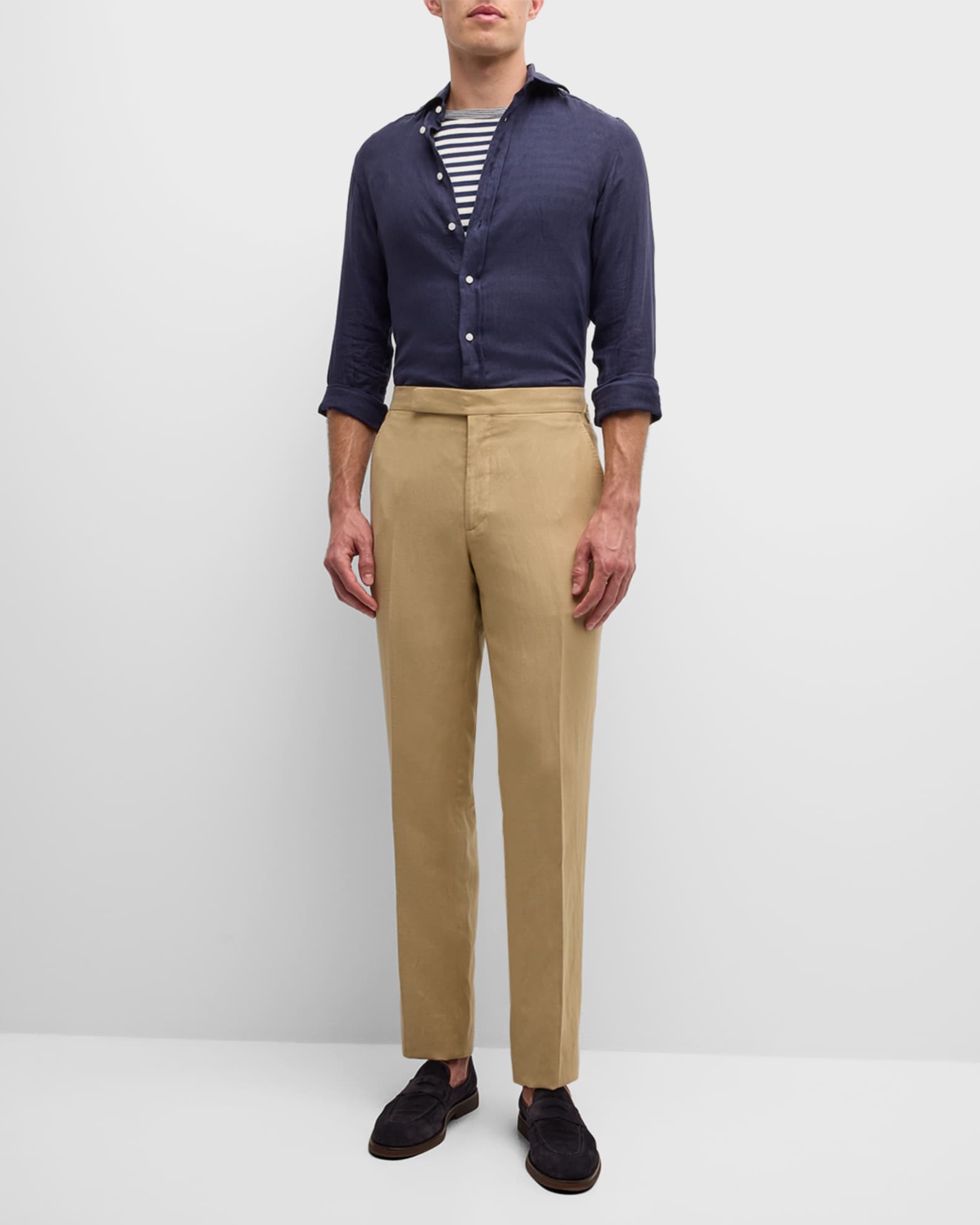 Ralph Lauren Purple Label Men s Gregory Hand Tailored Silk Linen Trousers Neiman Marcus