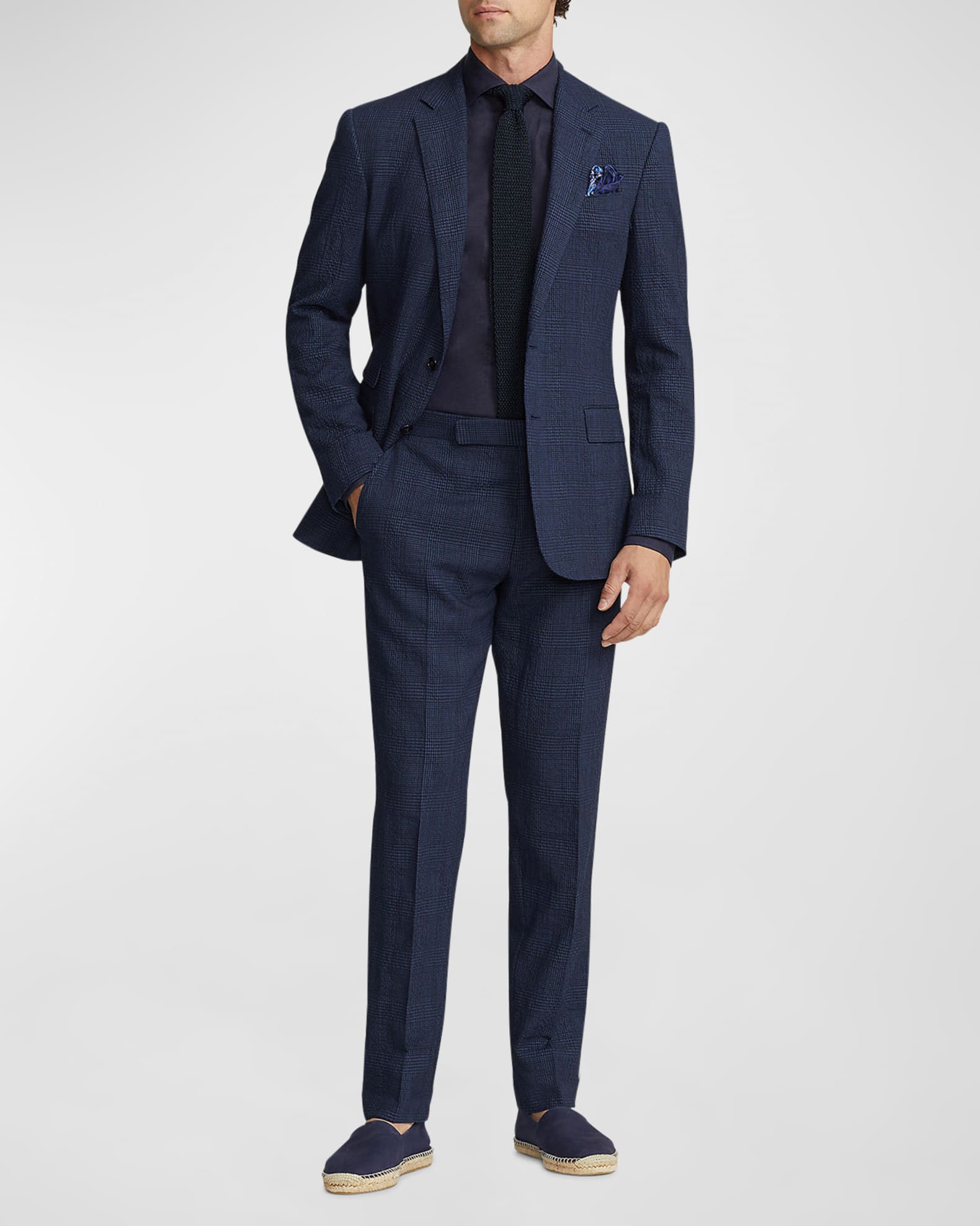 Isaia Gregory check-pattern blazer - Blue