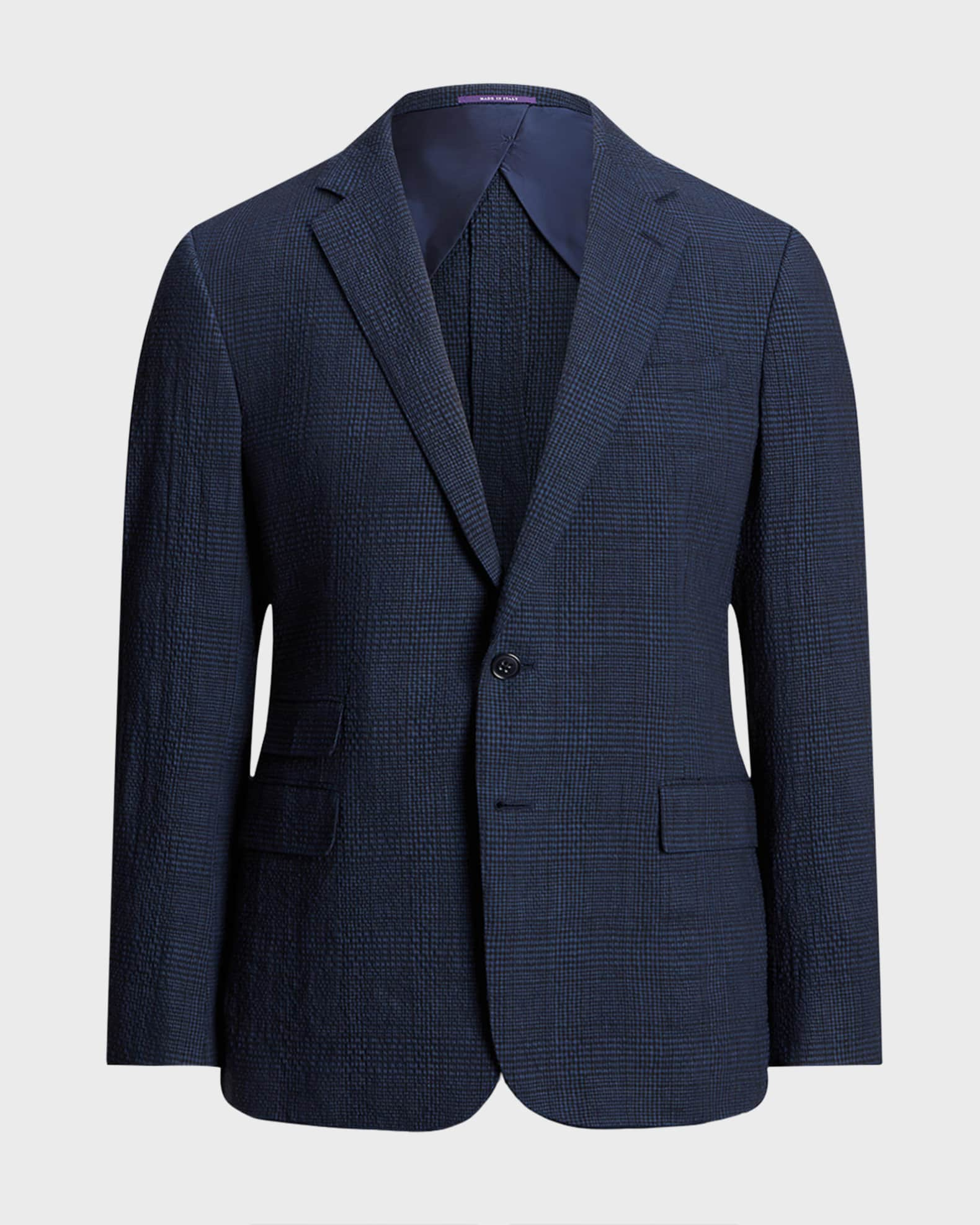 Isaia Gregory check-pattern blazer - Blue