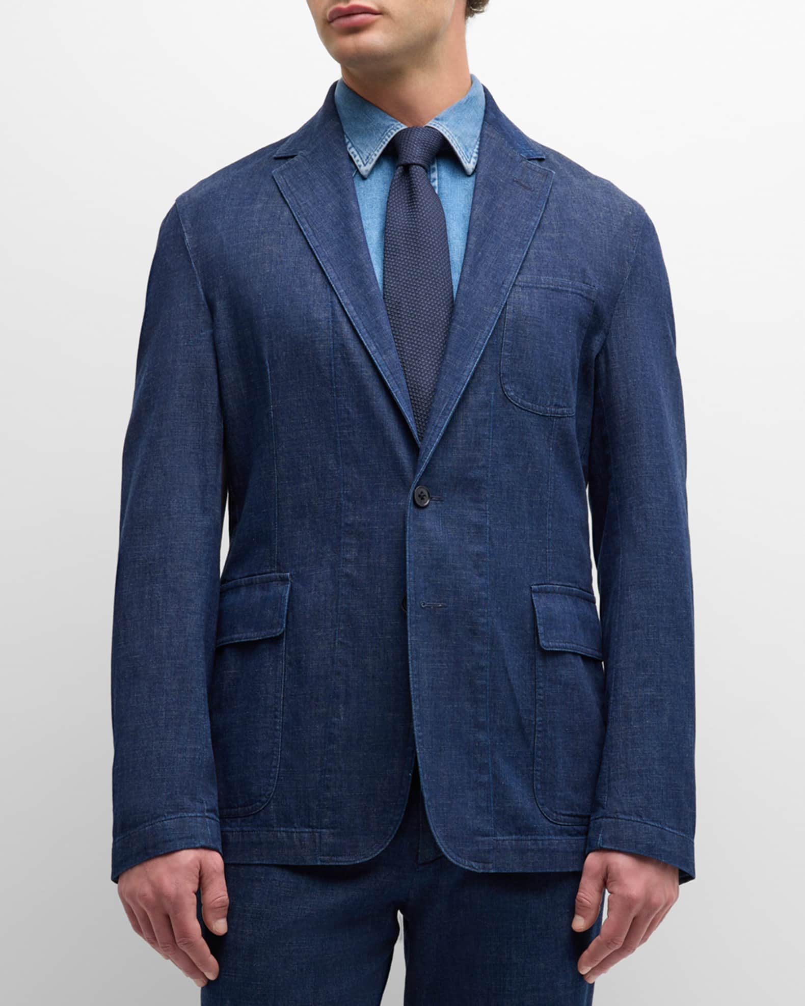 Mens denim suit jacket clearance