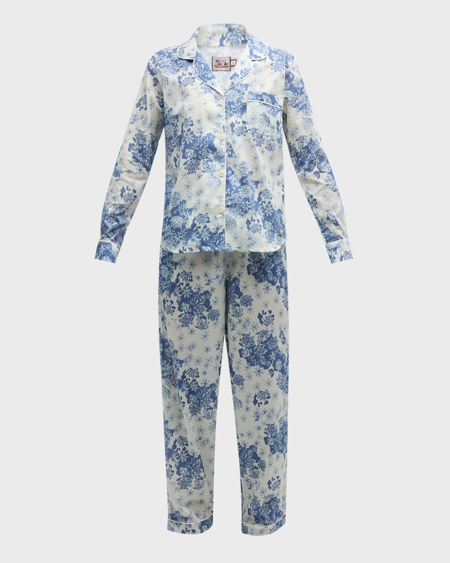 Emporio Armani short-sleeve cotton pajama set - Blue