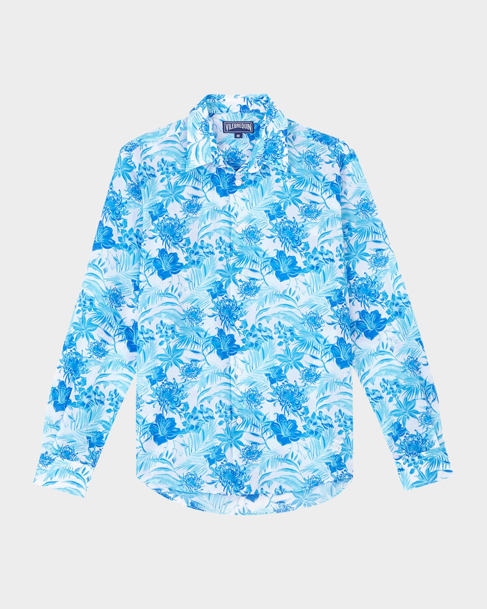 SHIRT IN ALLOVER PRINTED COTTON VOILE