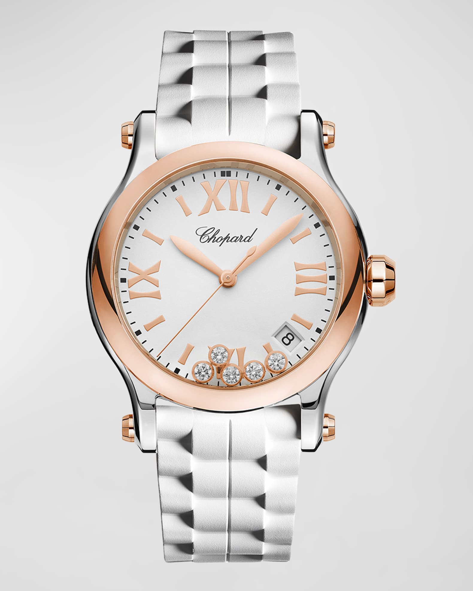 Happy Sport 36mm 18K Rose Gold 2-Tone Diamond Watch 0