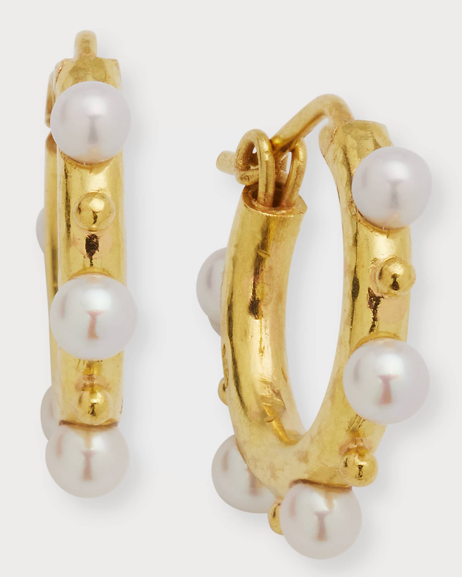 Big Baby 19K Yellow Gold & Pearl Hoop Earrings 0