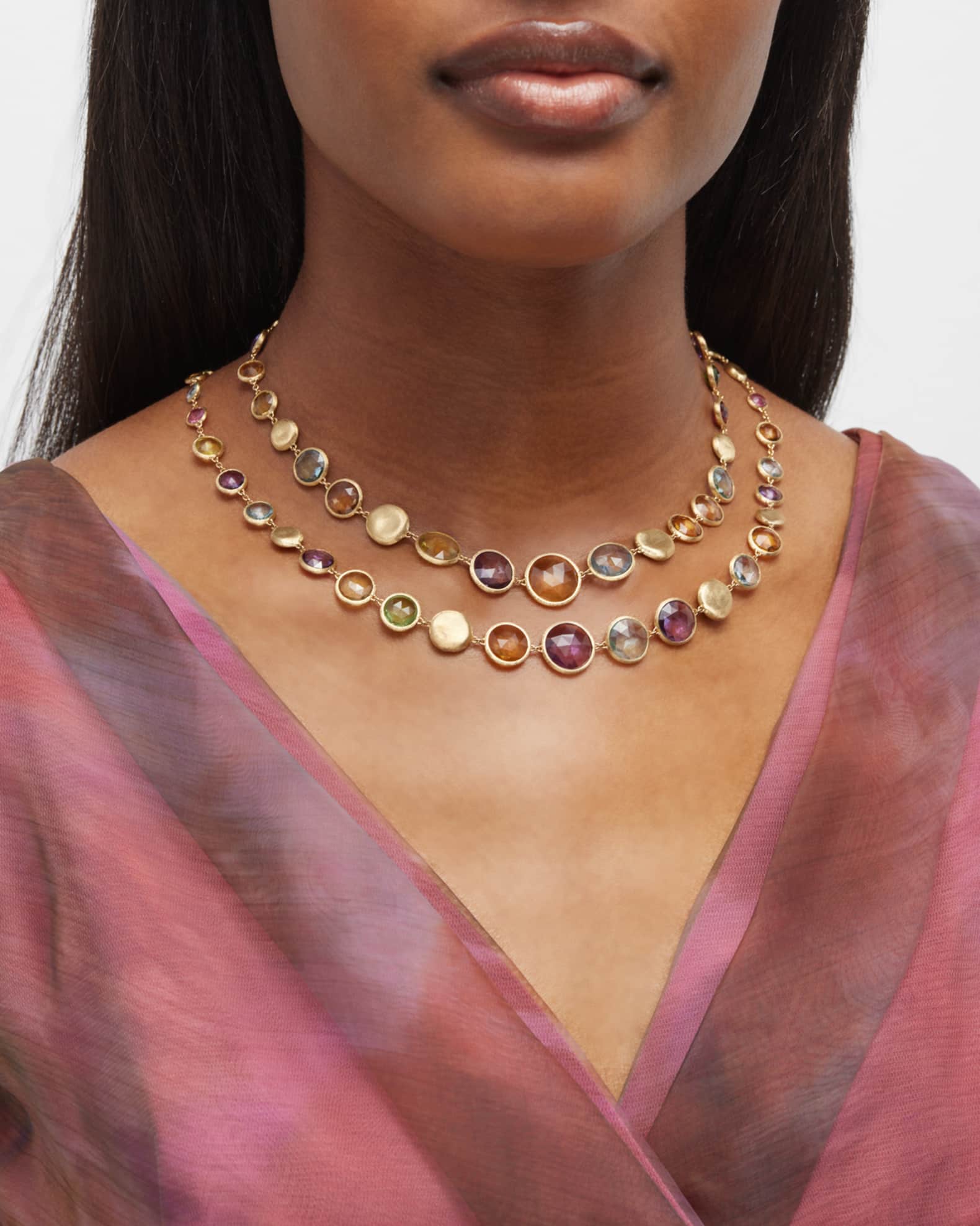 18k Jaipur Graduated Mixed Gemstone Necklace 1