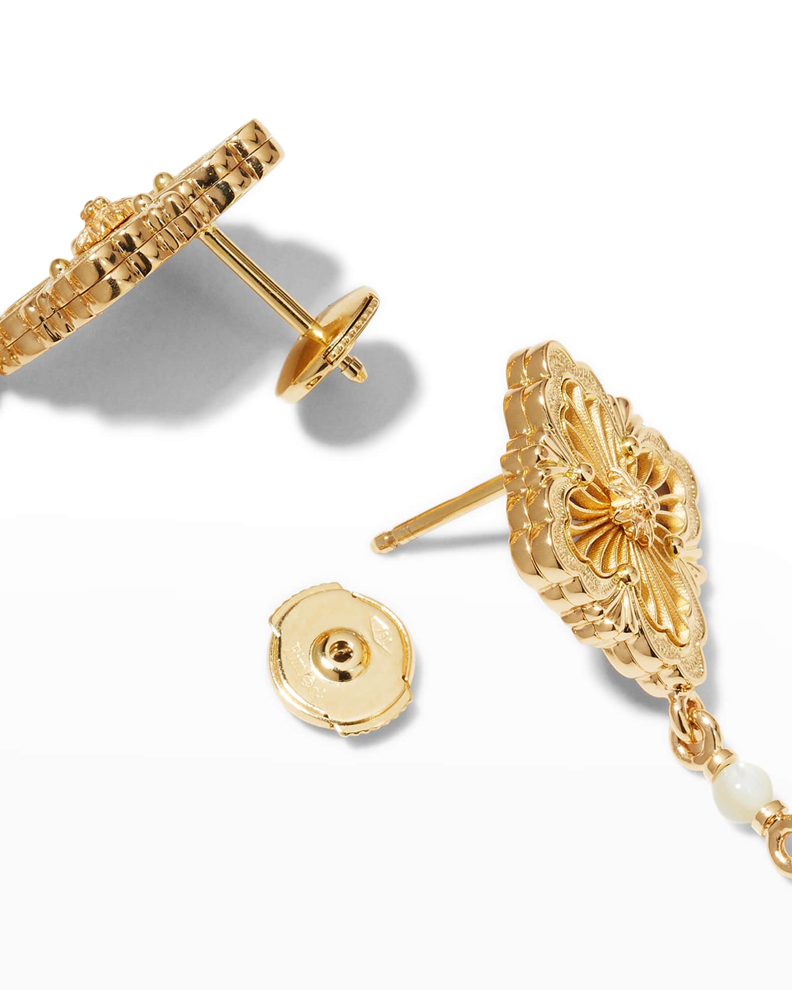 Buccellati Opera Tulle 18K Mother-of-Pearl Diamond Drop Earrings ...