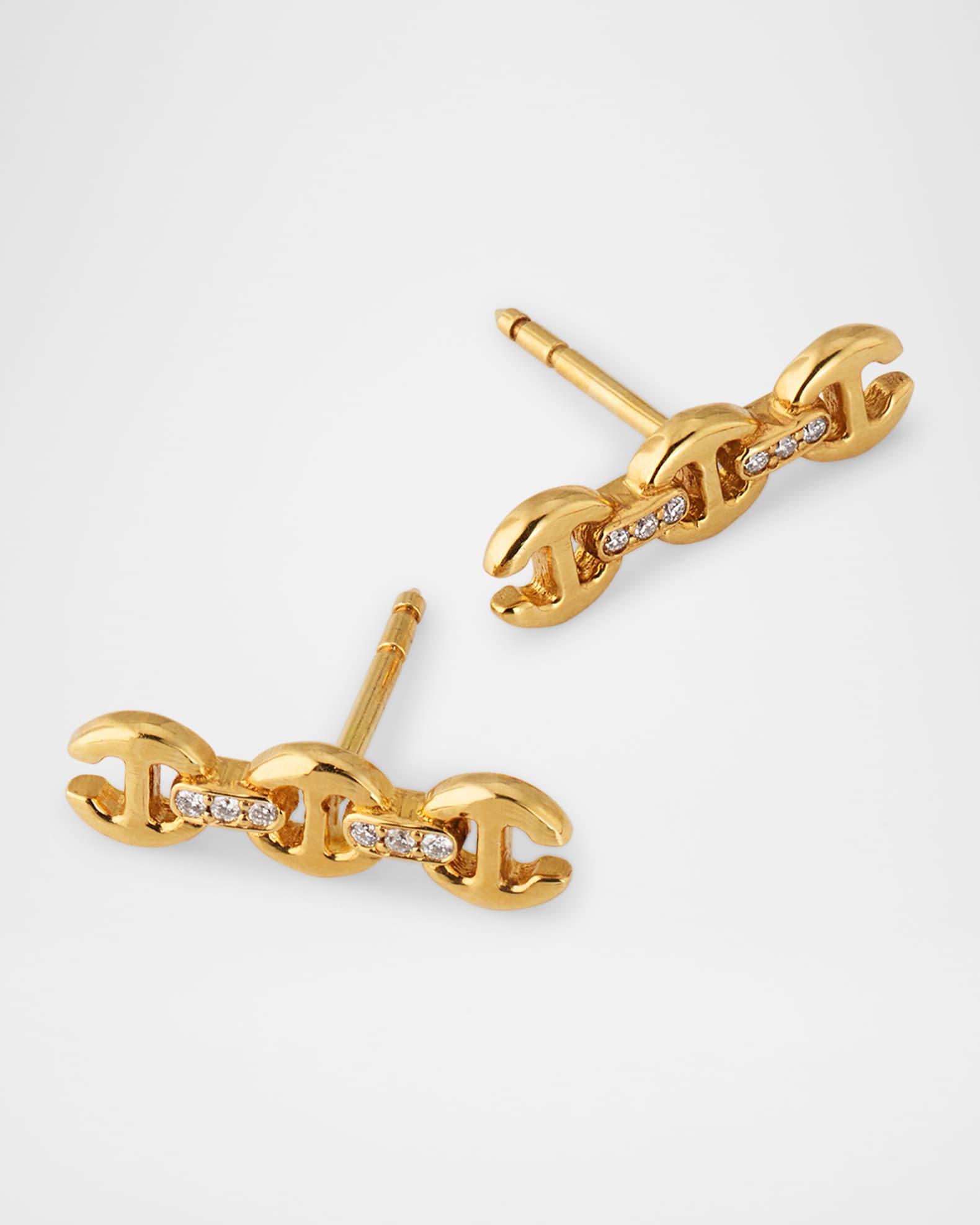 【美品】HOORSENBUHS 3mm TOGGLE STUDSピアス　片耳のみ Hoorsenbuhs 18K Yellow Gold 3mm Toggle Stud Earrings with Diamond