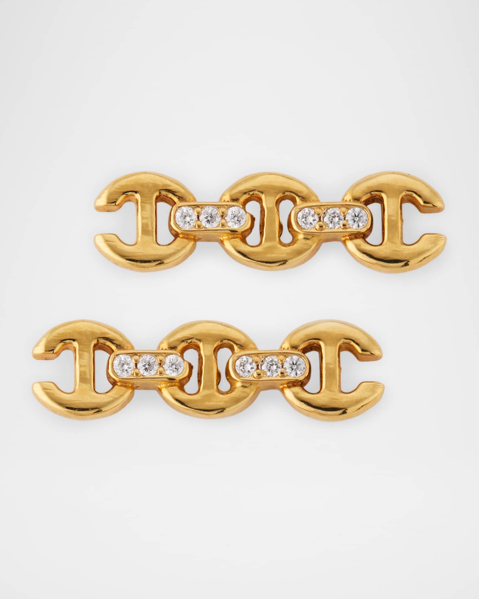 Hoorsenbuhs 18K Yellow Gold 3mm Toggle Stud Earrings with Diamond