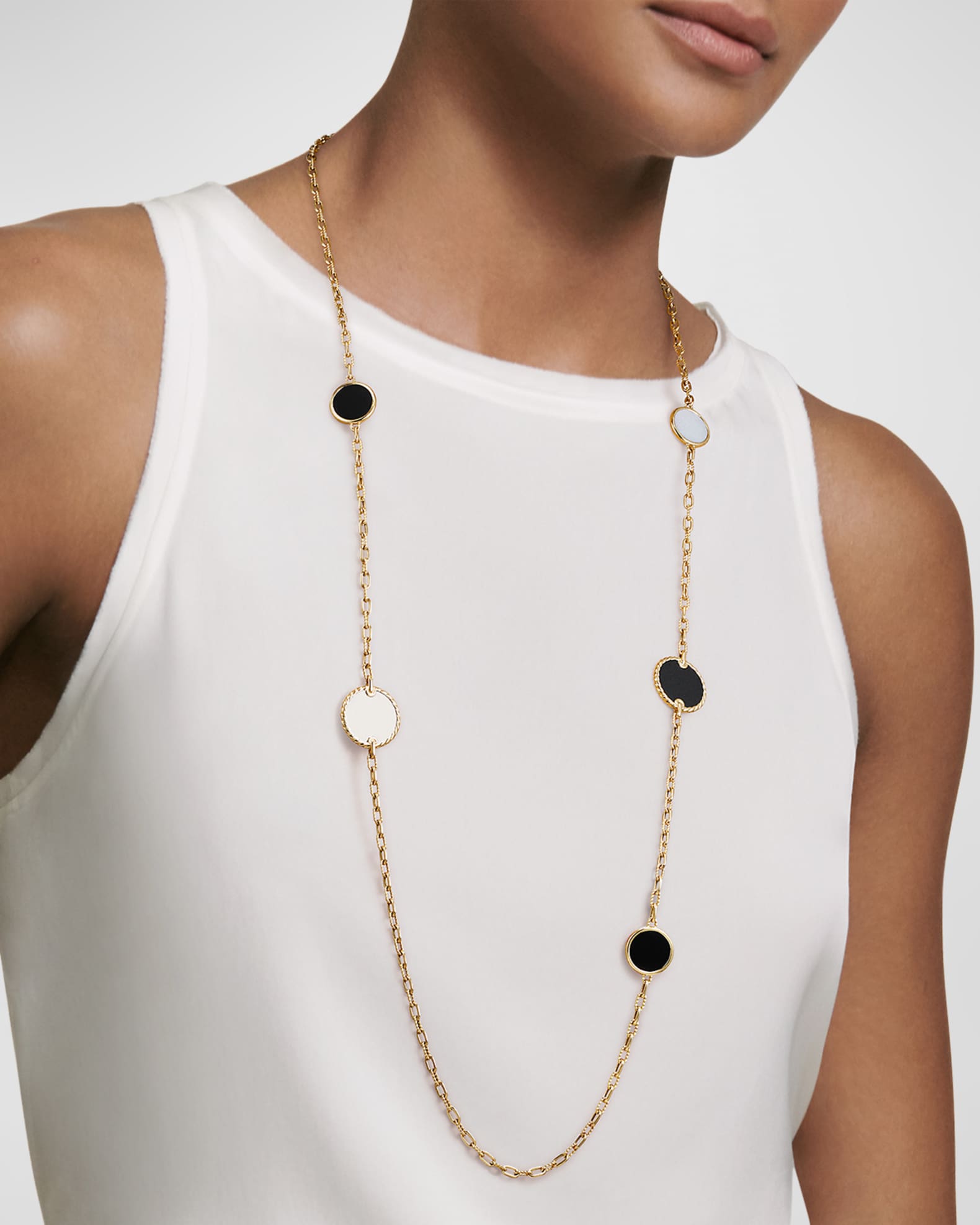 3mm DY Reversible Elements Station Chain Necklace XM 88 1