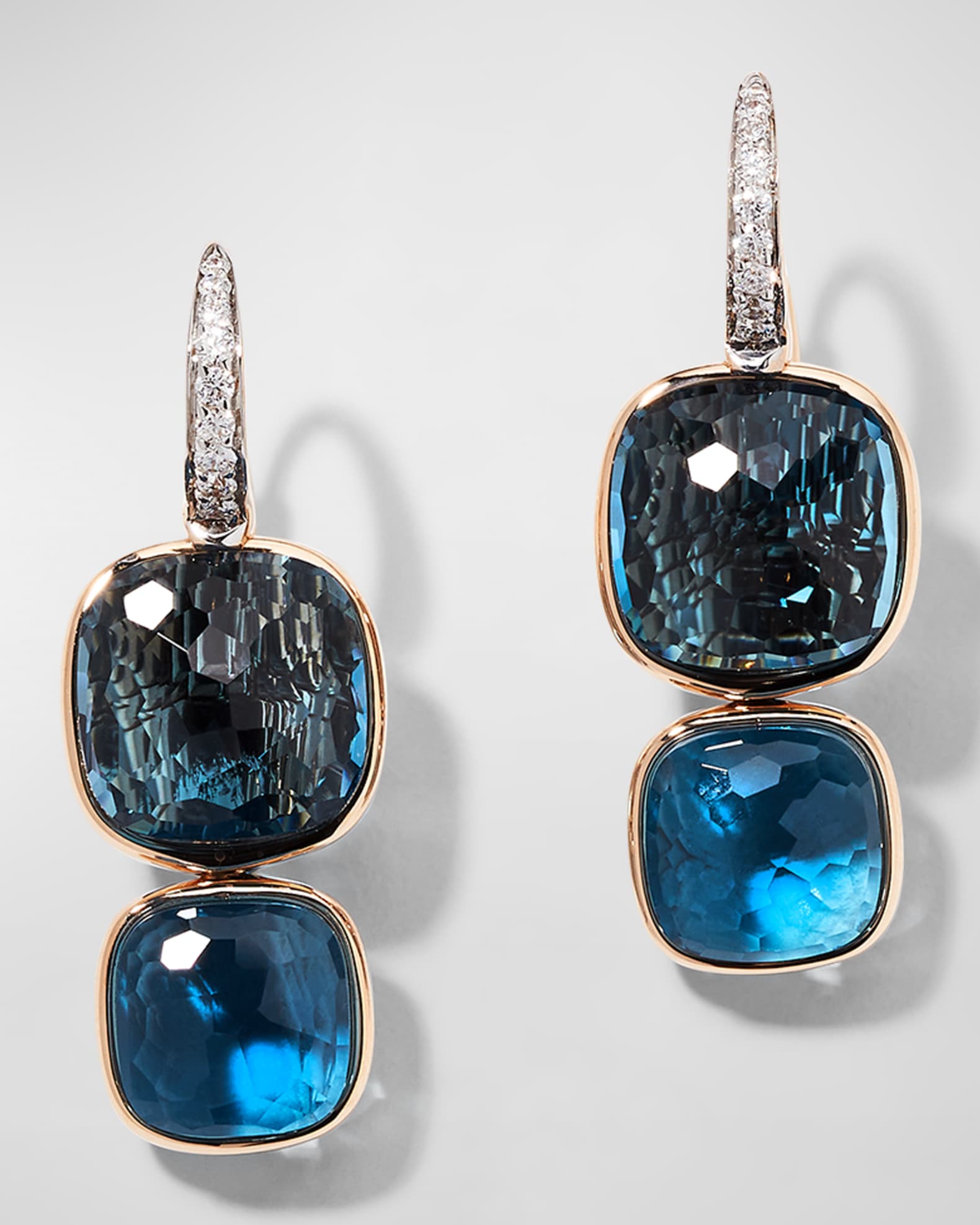 London blue topaz earrings rose gold deals
