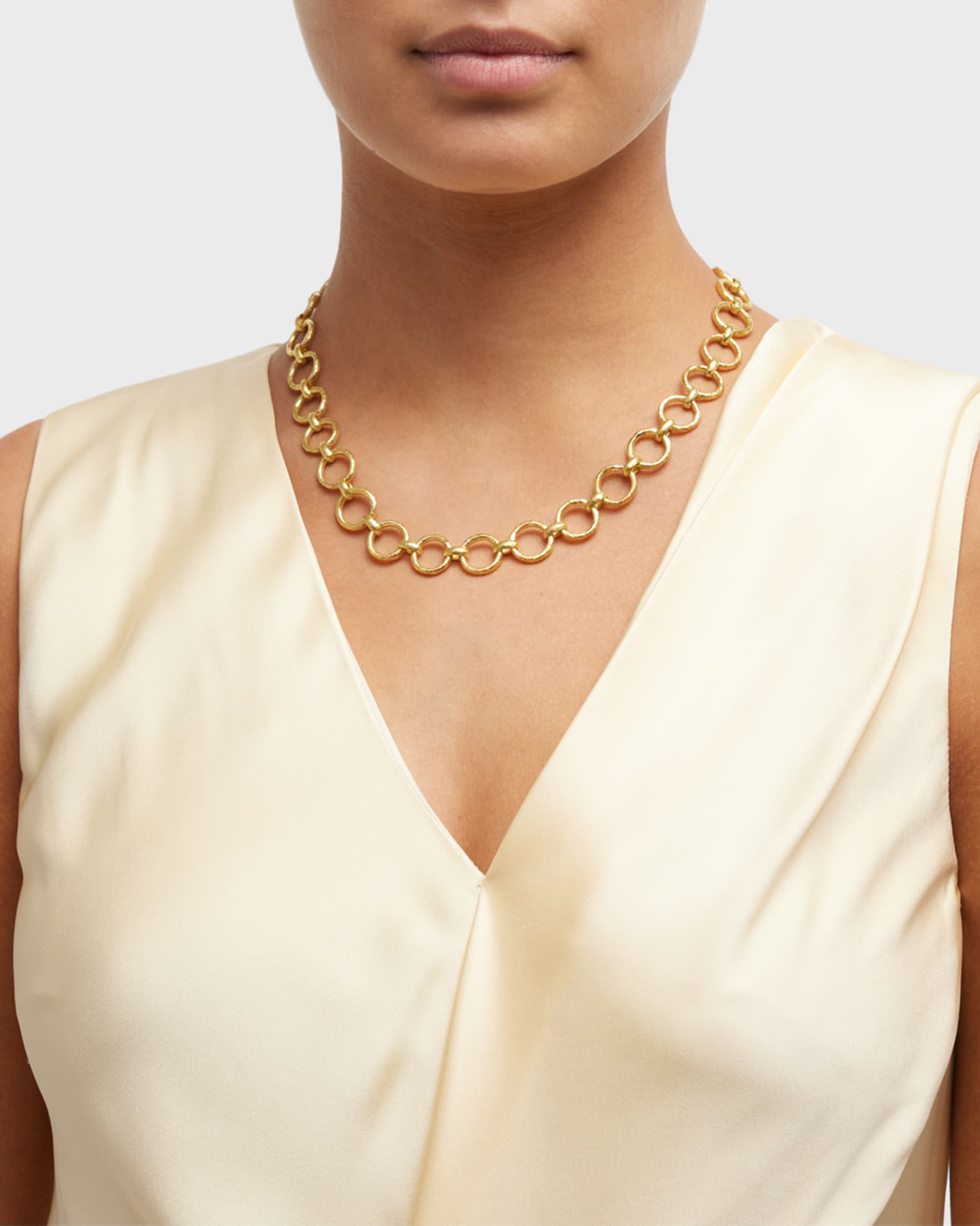 19K Yellow Gold Large Farnese Link Necklace with Toggle, 21"L 1