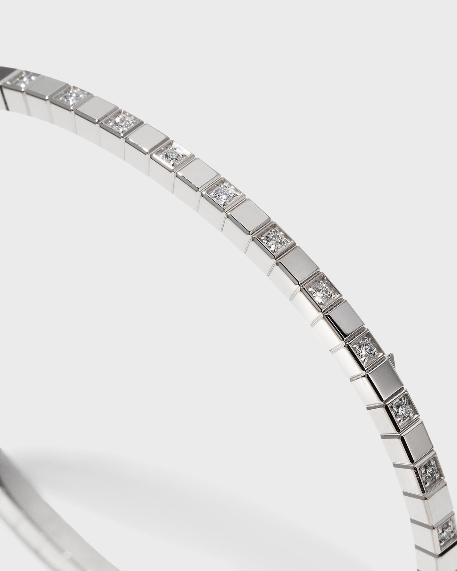 Chopard Ice Cube 18K White Gold Semi-Diamond Bangle Bracelet, Size ...