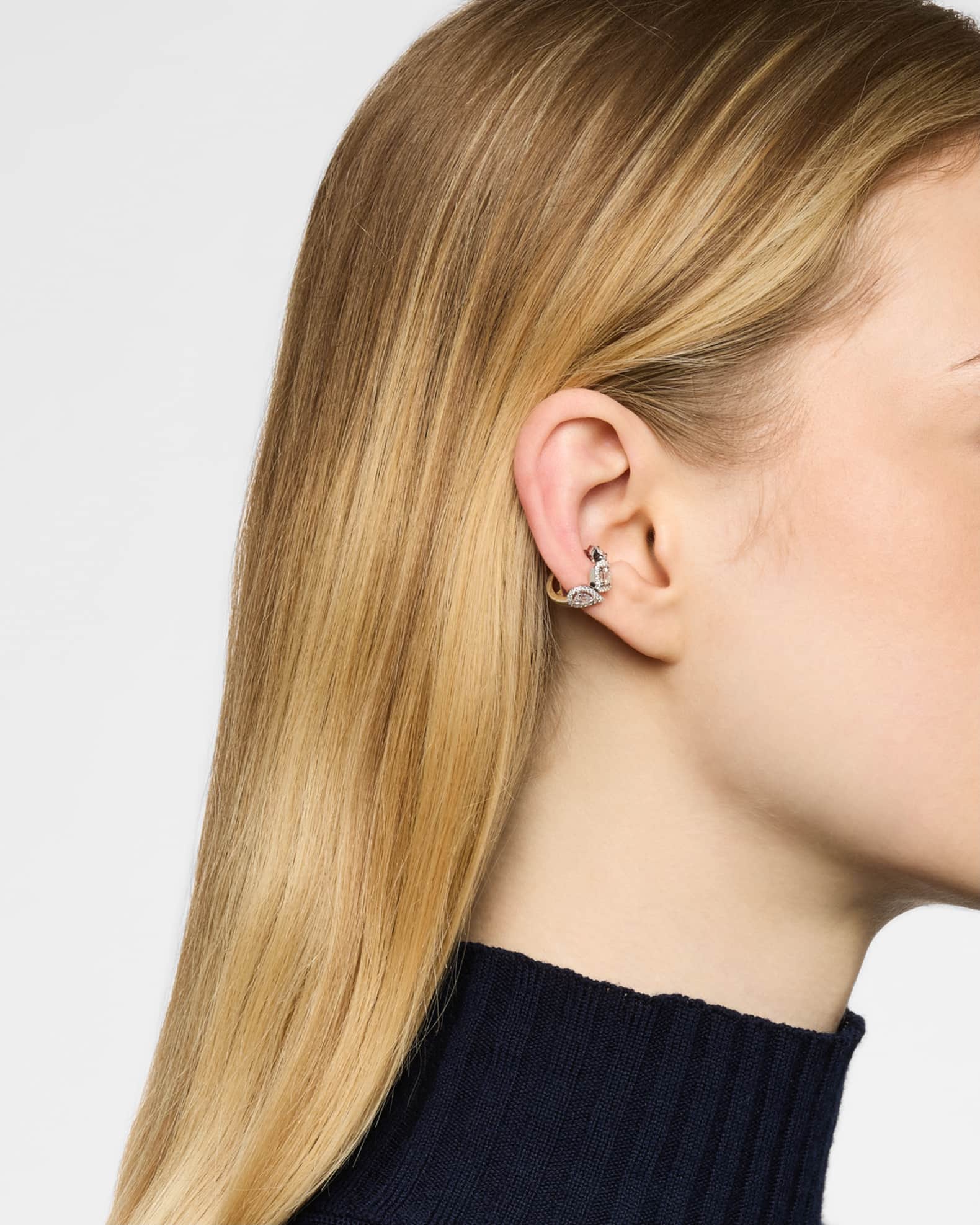 MY TWIN 18K WHITE GOLD SINGLE CLIP-ON EARRING 1