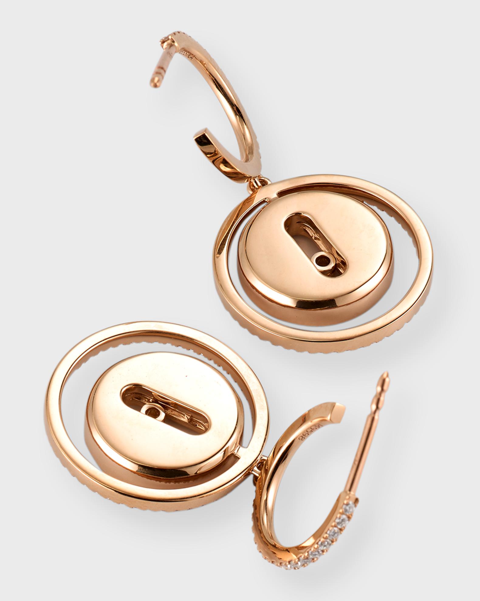 Messika LUCKY MOVE Rose Gold MOTHER OF PEARL & DIAMOND EARRINGS ...