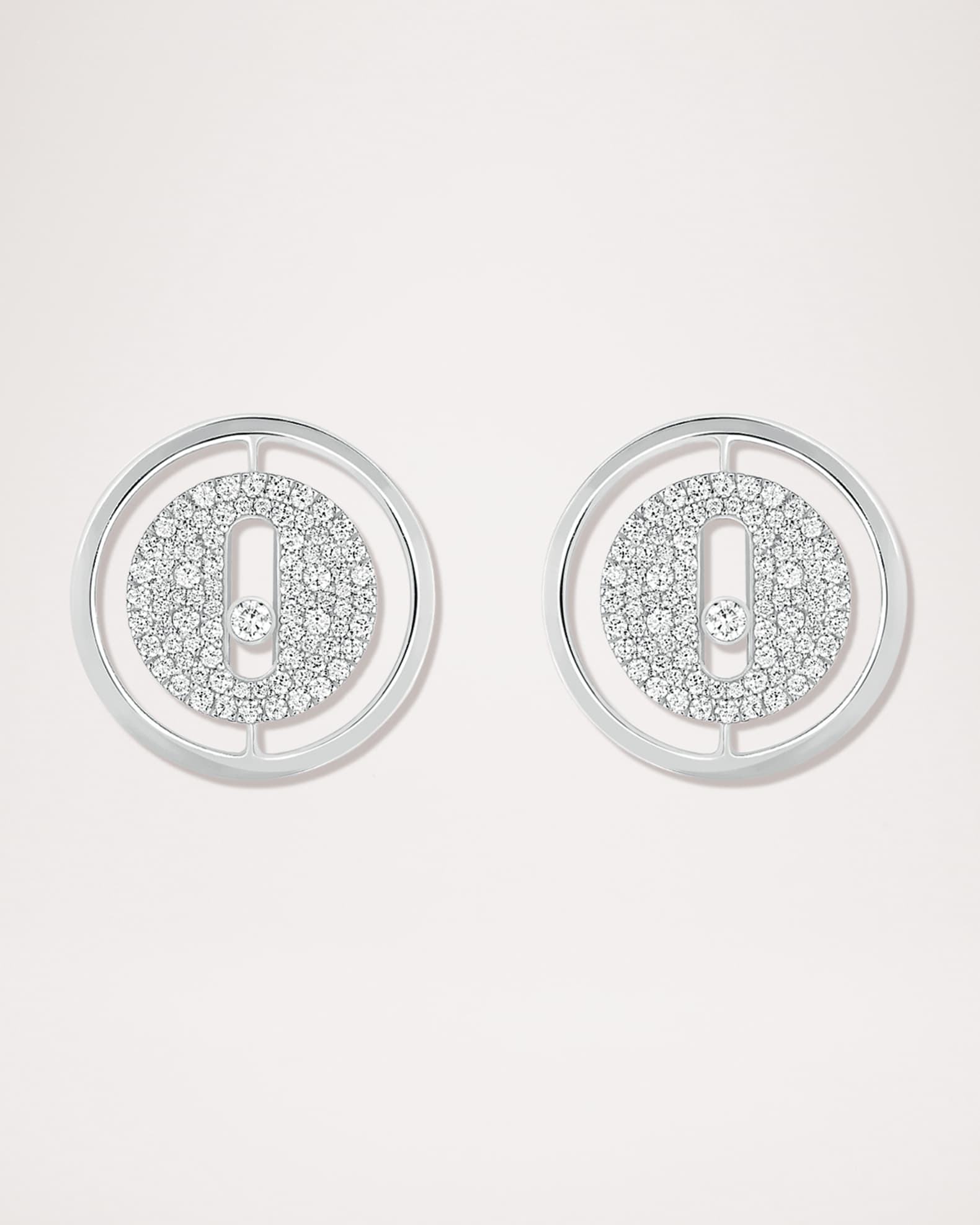 LUCKY MOVE 18K WHITE GOLD DIAMOND STUD EARRINGS 0
