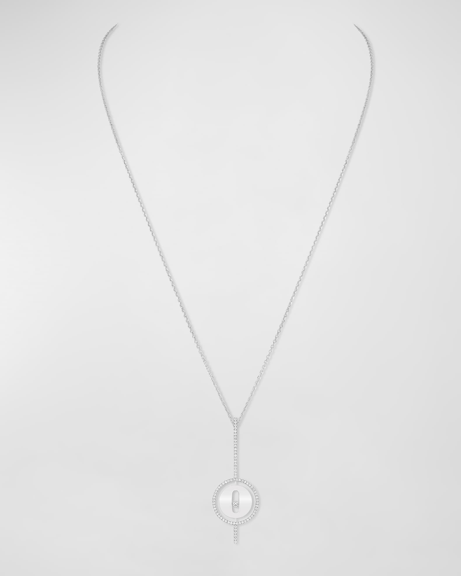 Messika Lucky Move 18K White Gold Arrow Diamond Necklace