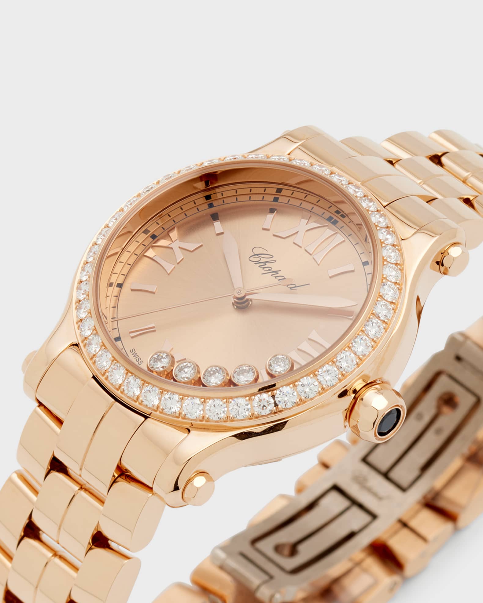 Rose gold and diamond watch cheap