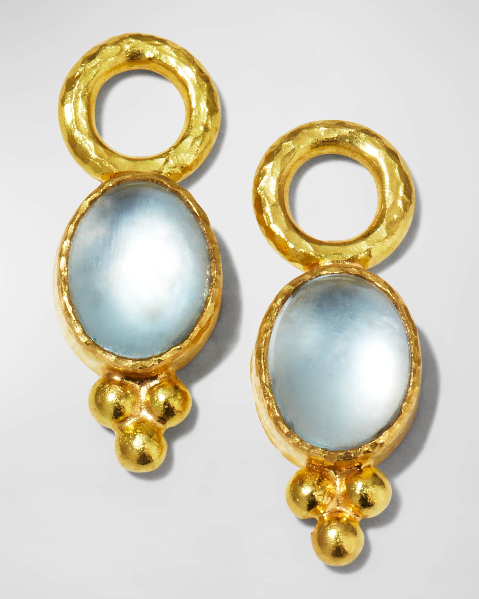 19k Aquamarine Vertical Earring Pendants 0