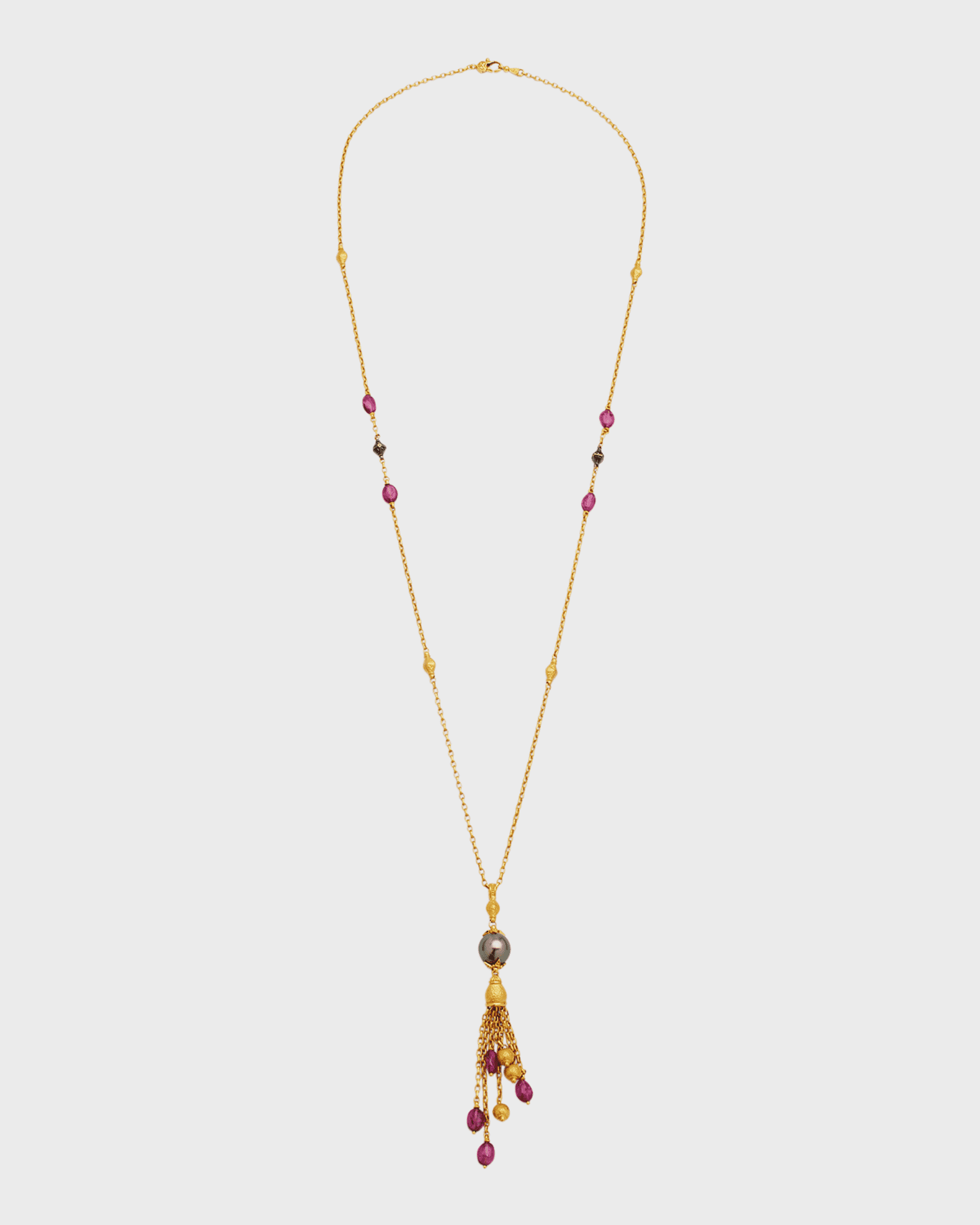 18K Pearl Pendant Necklace with Topaz and Tourmaline 0