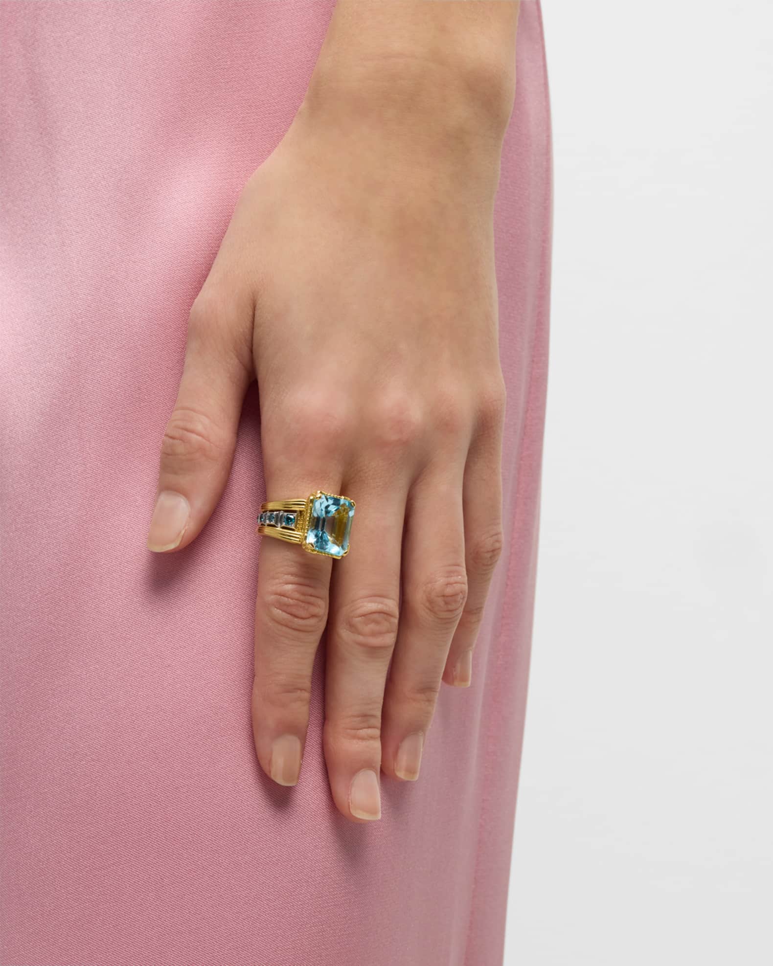 Sky Blue Topaz Statement Ring, Size 7 1