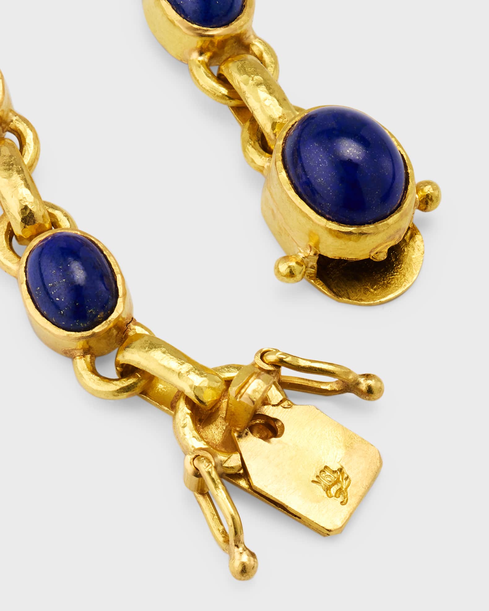 Elizabeth Locke 19k Lapis Link Bracelet Neiman Marcus