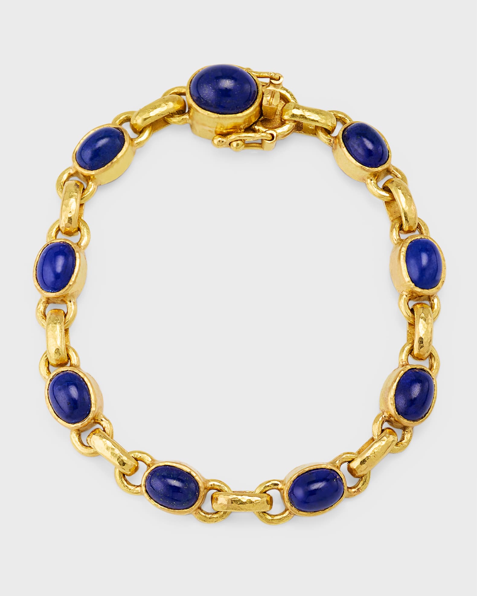 Elizabeth Locke 19k Lapis Link Bracelet Neiman Marcus