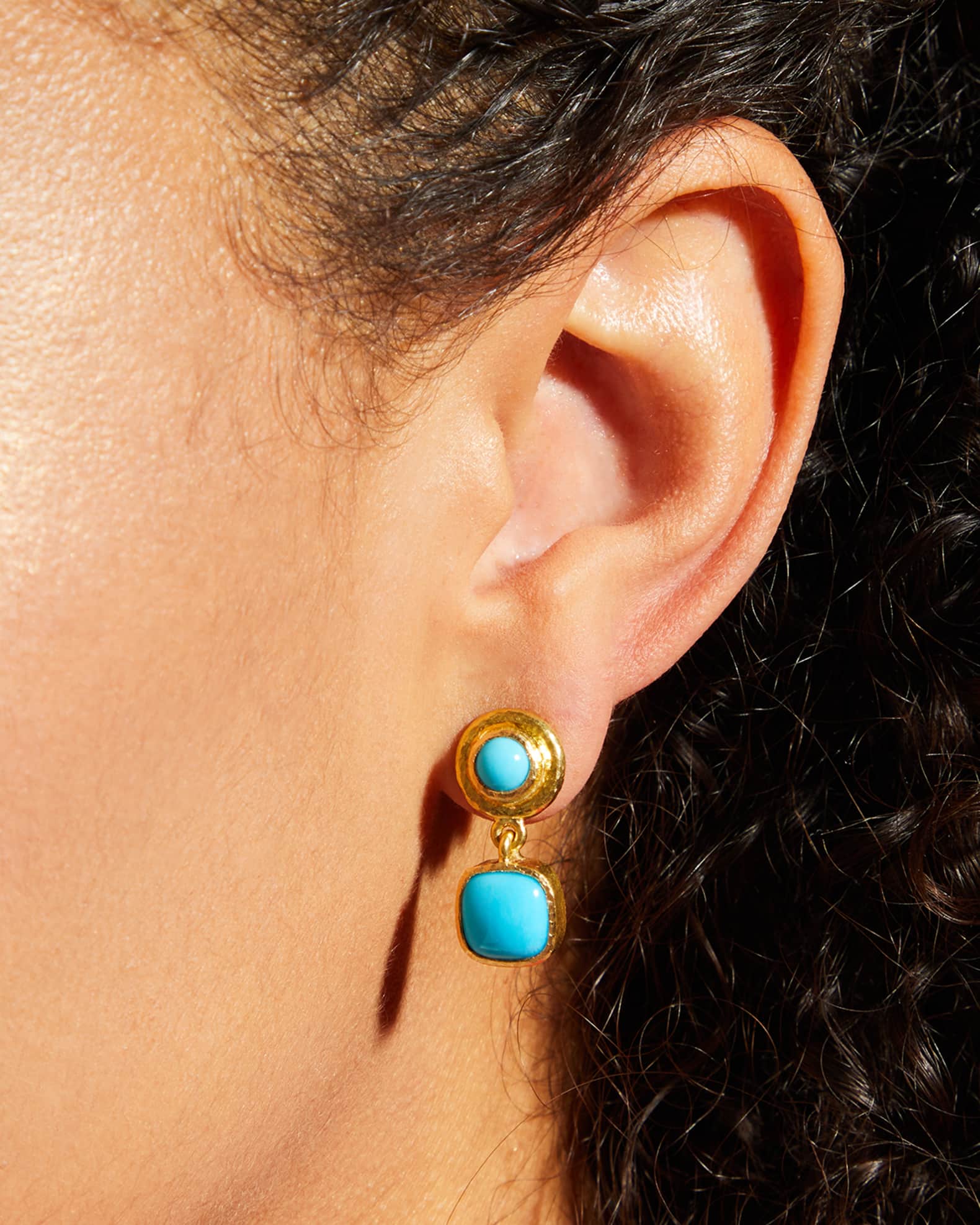 19k Sleeping Beauty Turquoise Drop Earrings 1