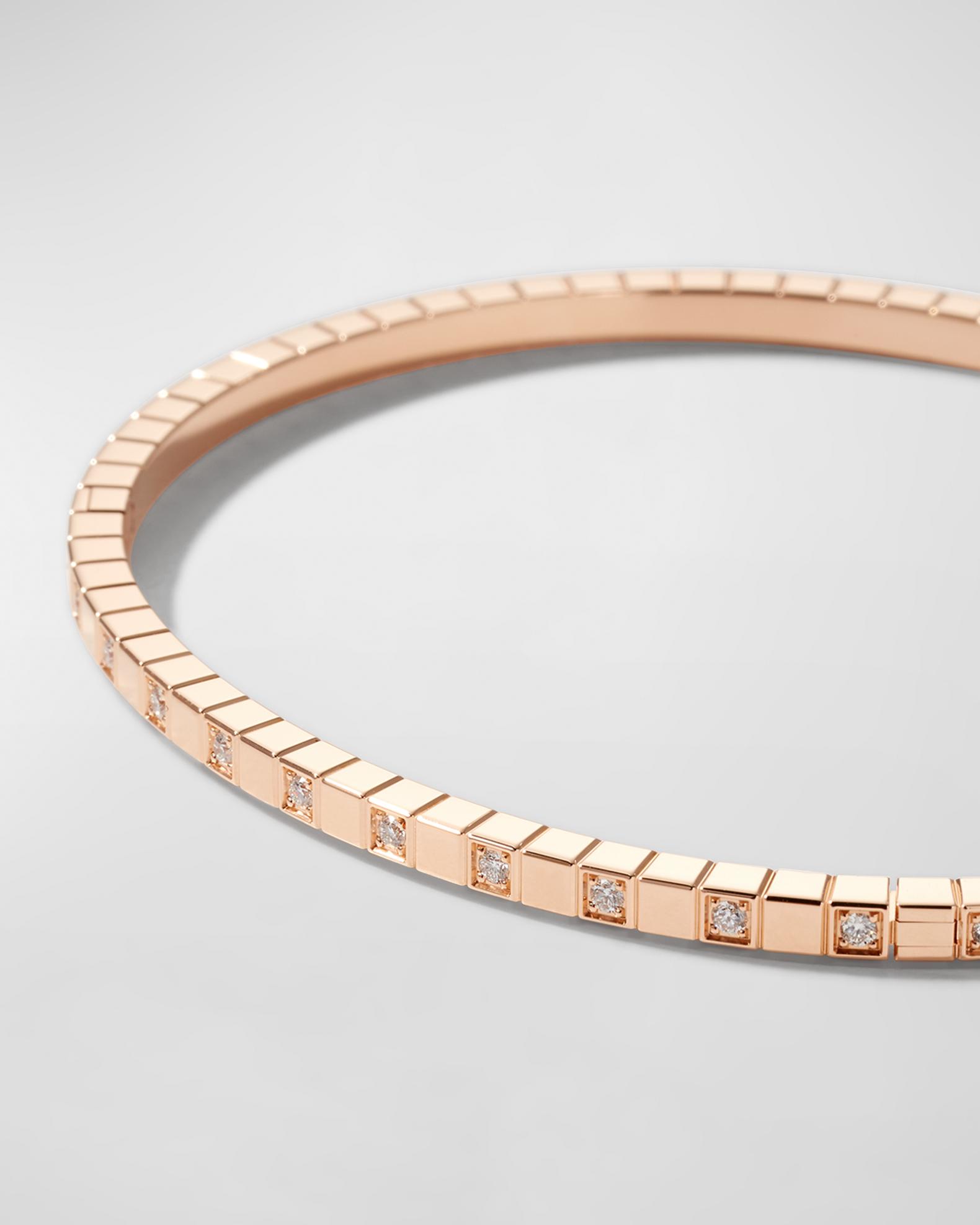 Chopard Ice Cube 18K Rose Gold Semi-Diamond Bangle Bracelet, Size ...