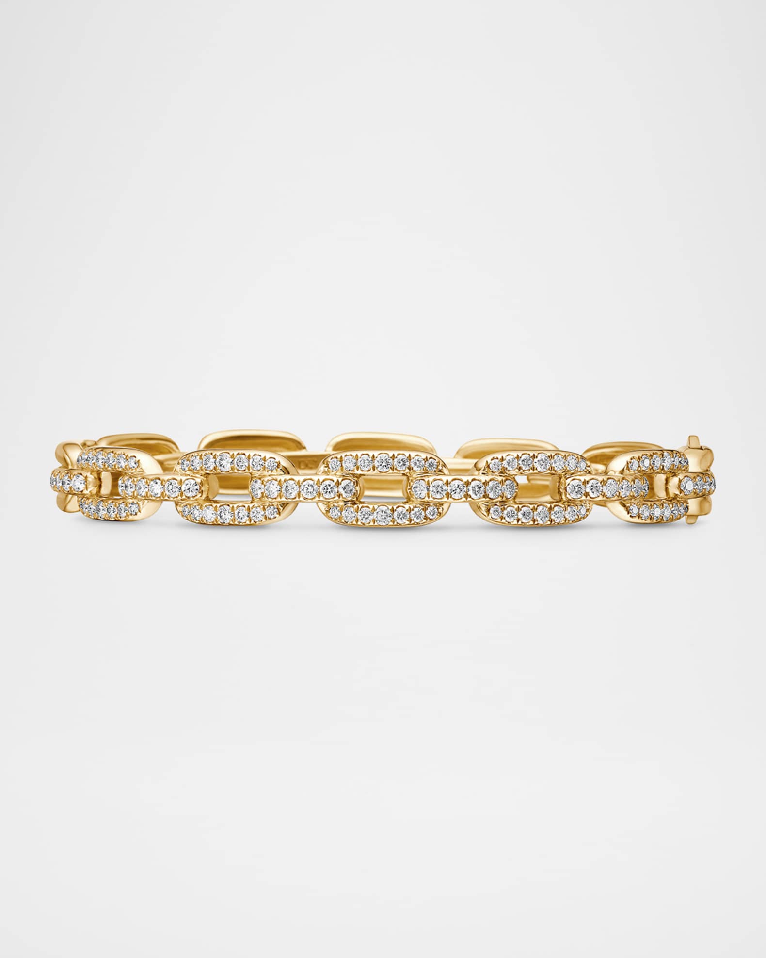 Stax Link Bracelet with Diamonds in 18K Gold, 7mm 0