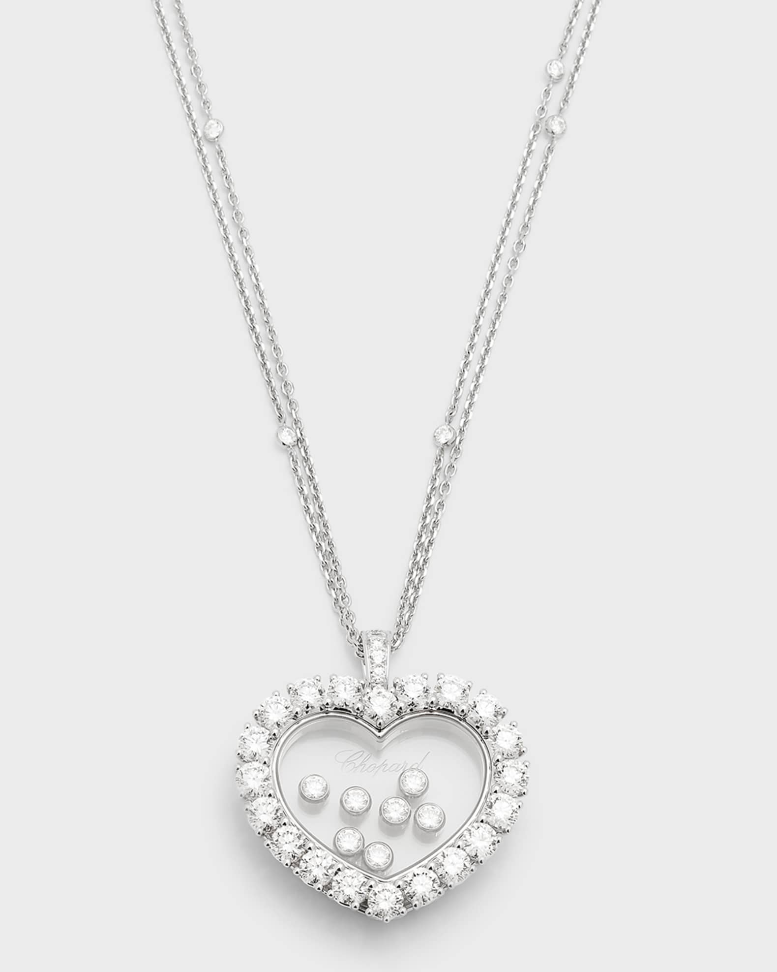 Happy Diamonds 18K White Gold Heart Pendant Necklace 0