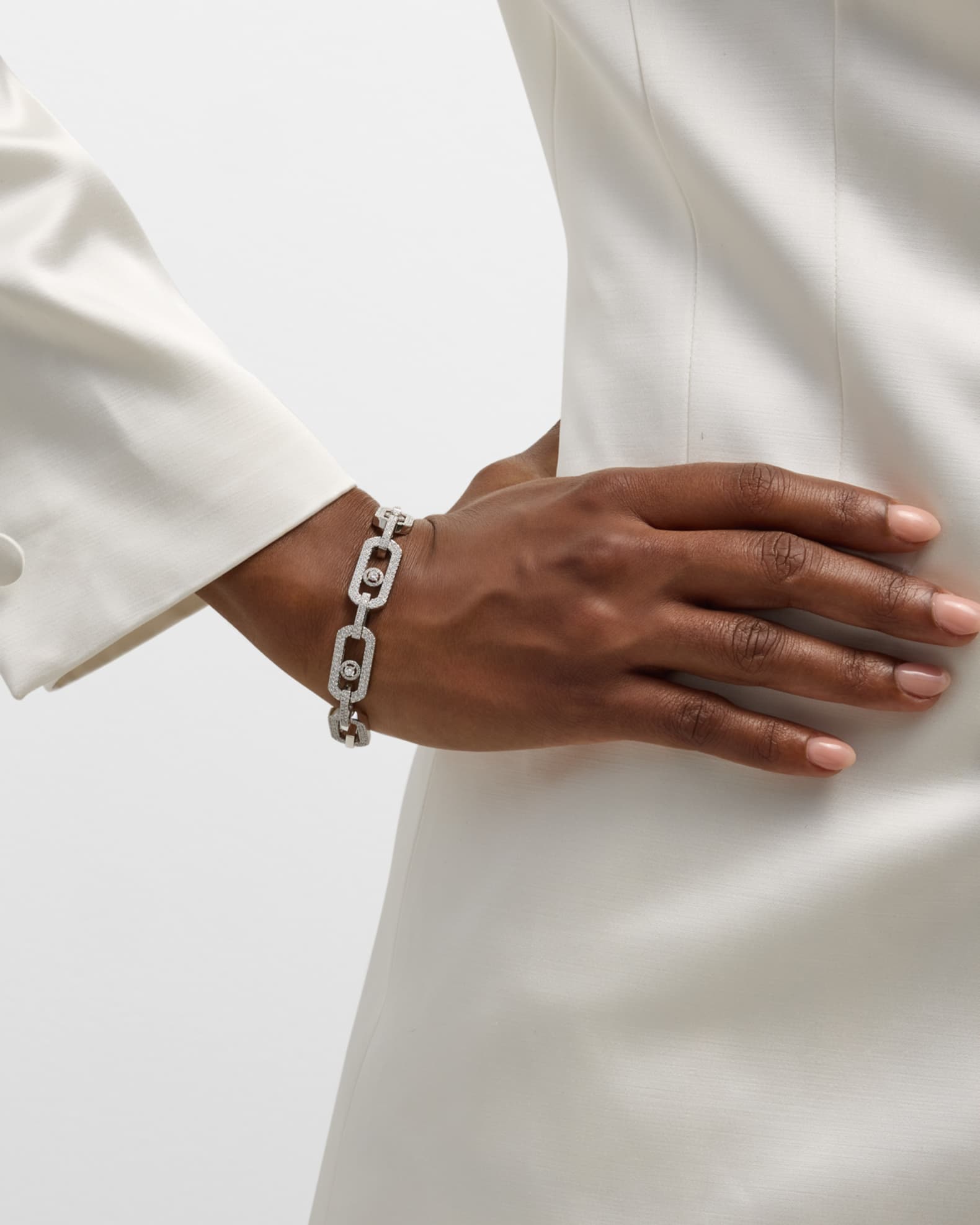 SO MOVE XL 18K WHITE GOLD PAVE SET BRACELET 1