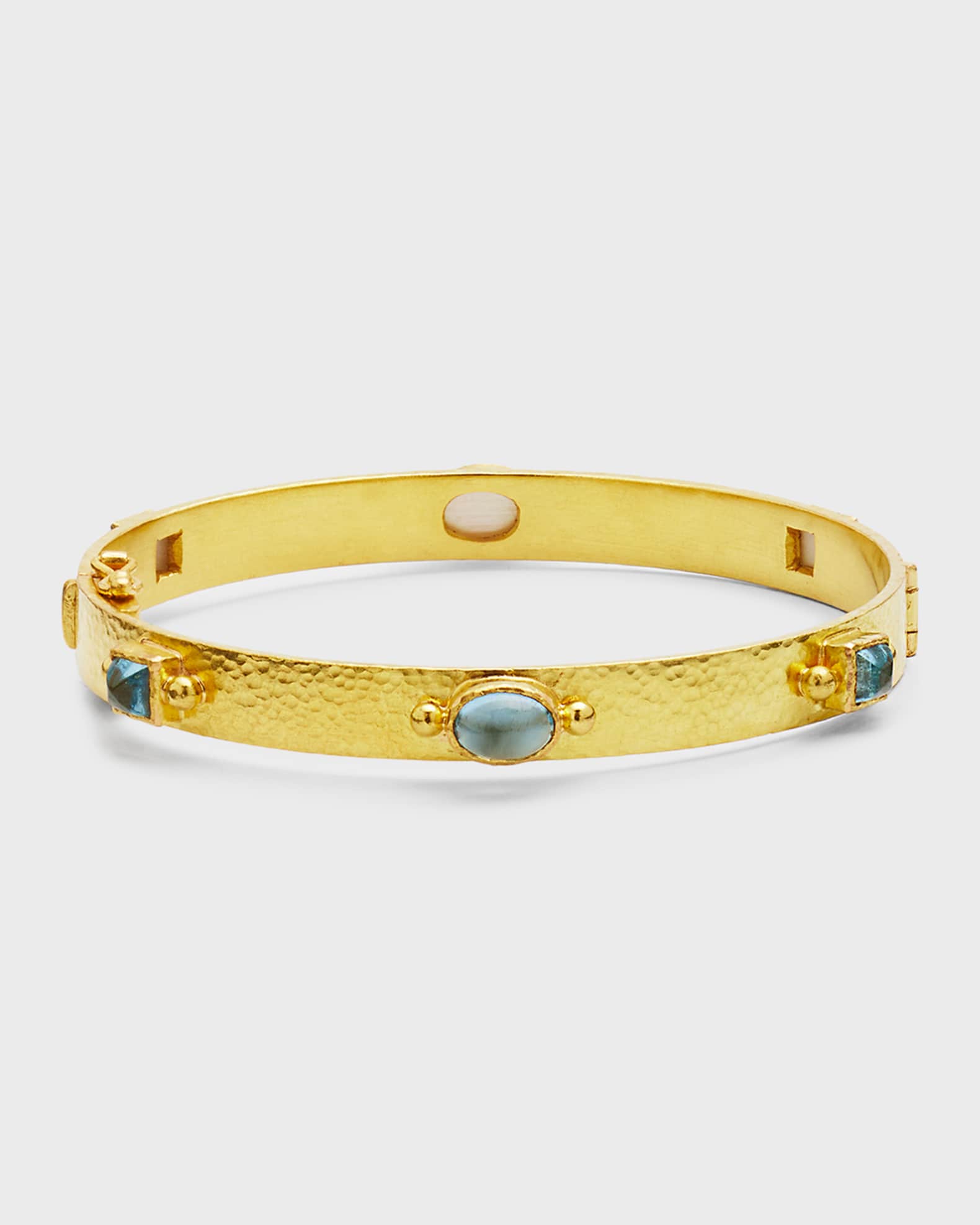19K Flat Ribbon Roberta Bangle with Aquamarine 0