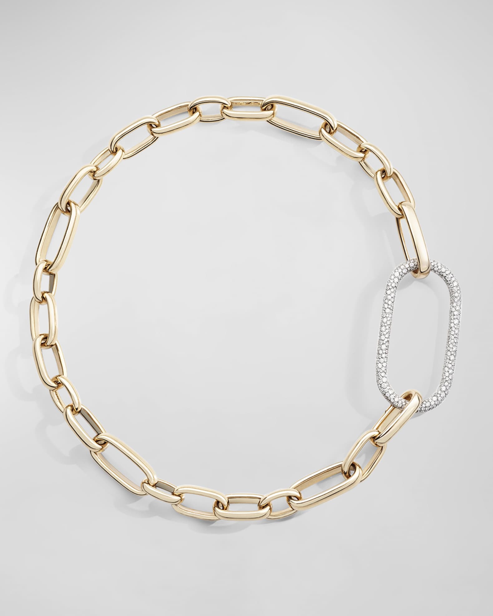 18K Rose Gold Iconica Necklace with All Diamond XL Link 0