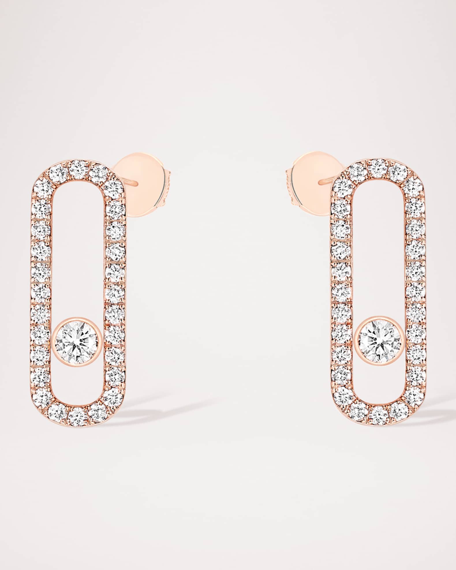 MOVE UNO 18K ROSE GOLD DIAMOND PAVE STUDS 0
