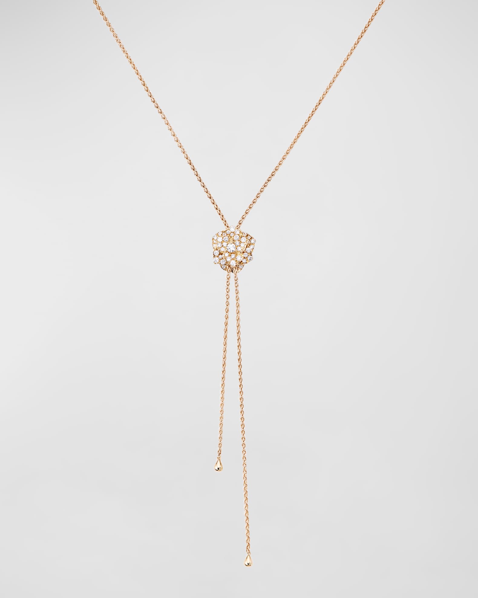 Rose 18K Rose Gold Lariat Diamond Necklace 0