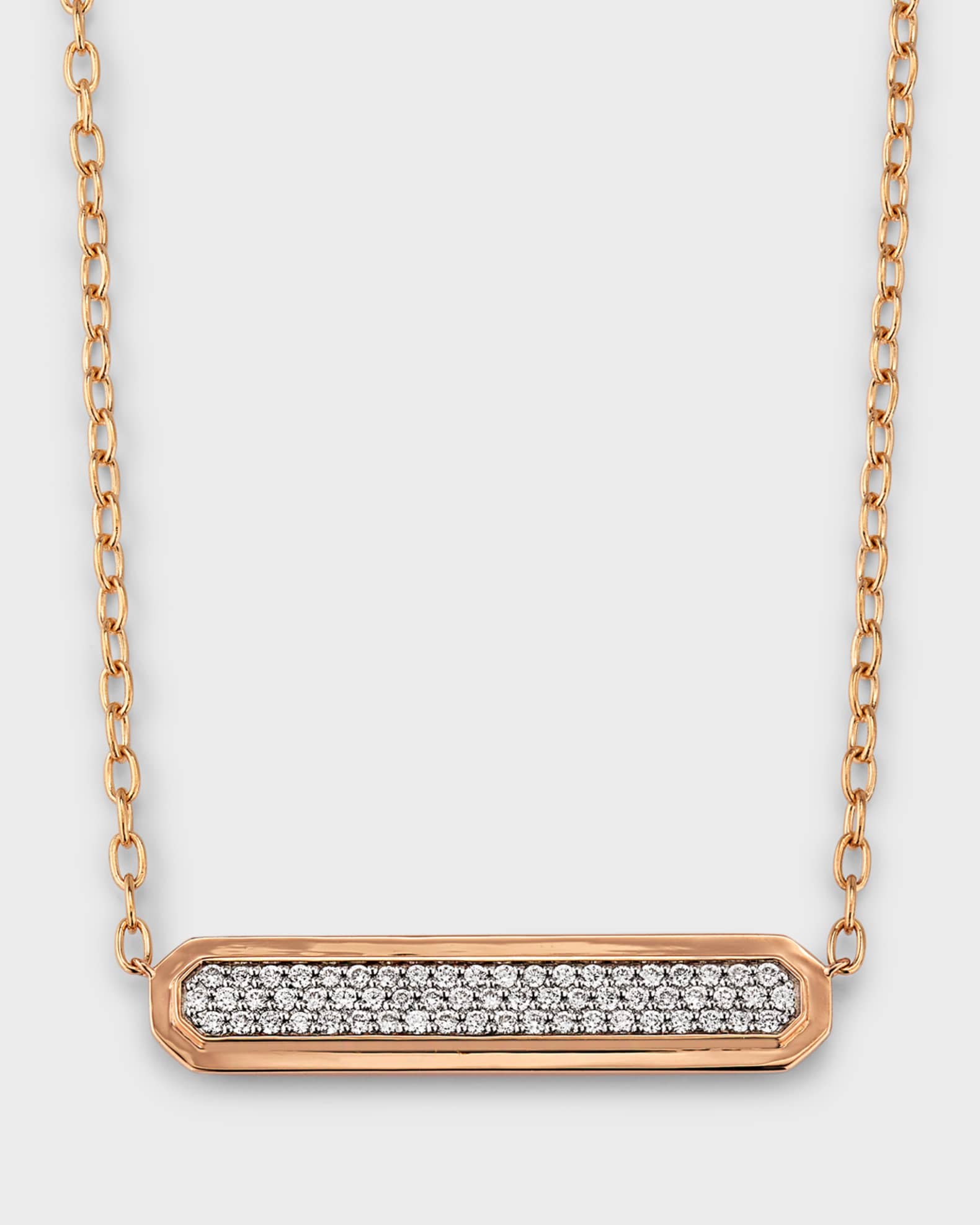 Carrington 18K Rose Gold and Diamond ID Bar Necklace 0
