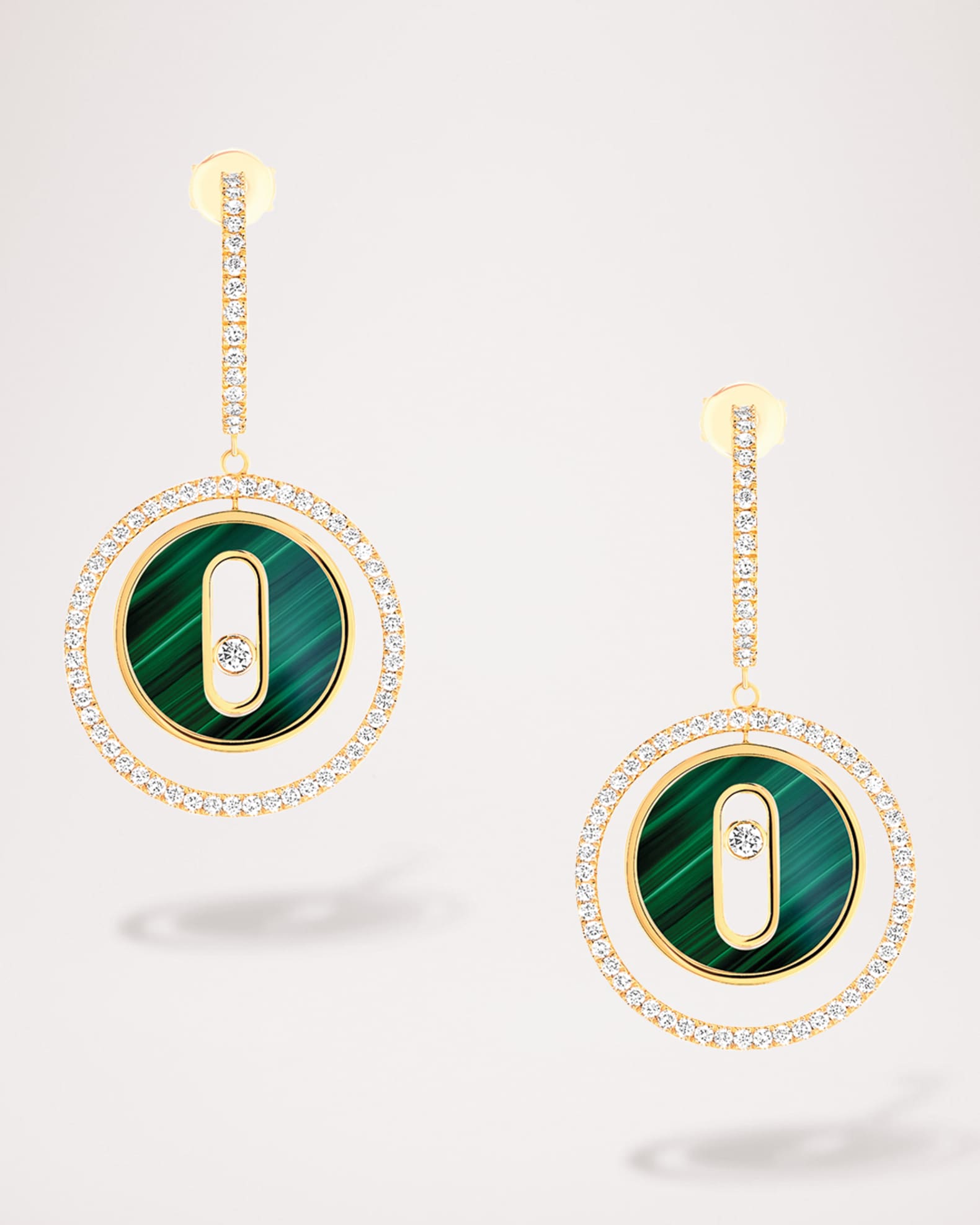 LUCKY MOVE 18K ROSE GOLD MALACHITE & DIAMOND EARRINGS 0