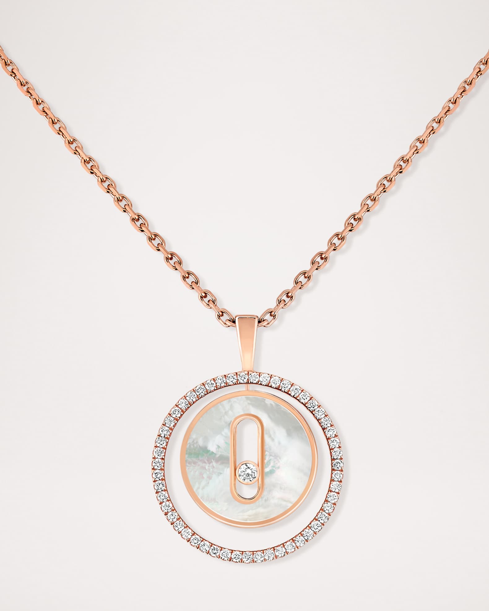 LUCKY MOVE 18K ROSE GOLD MOTHER-OF-PEARL PENDANT NECKLACE 0