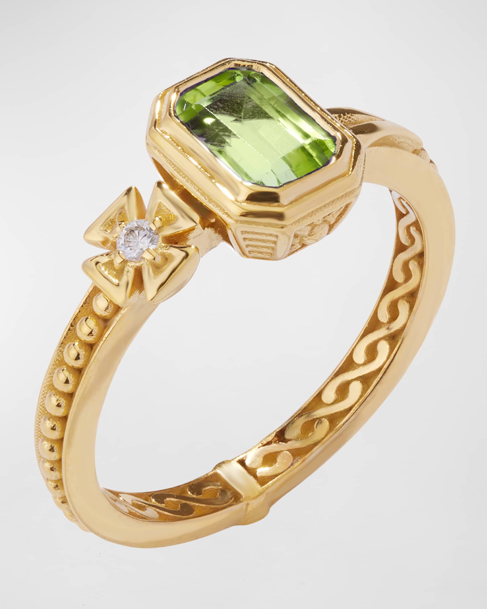 Peridot and White Diamond Ring 1