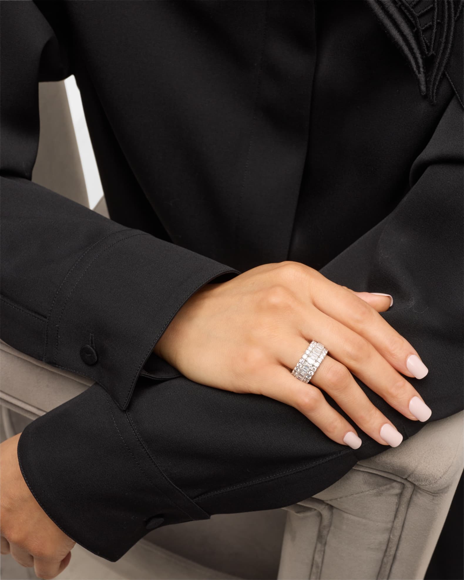 Platinum Xpandable Diamond Ring, Size 6.5 - 9.75 1
