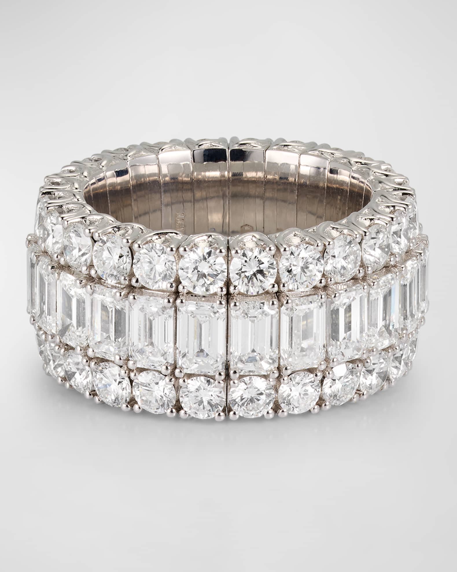 Platinum Xpandable Diamond Ring, Size 6.5 - 9.75 0